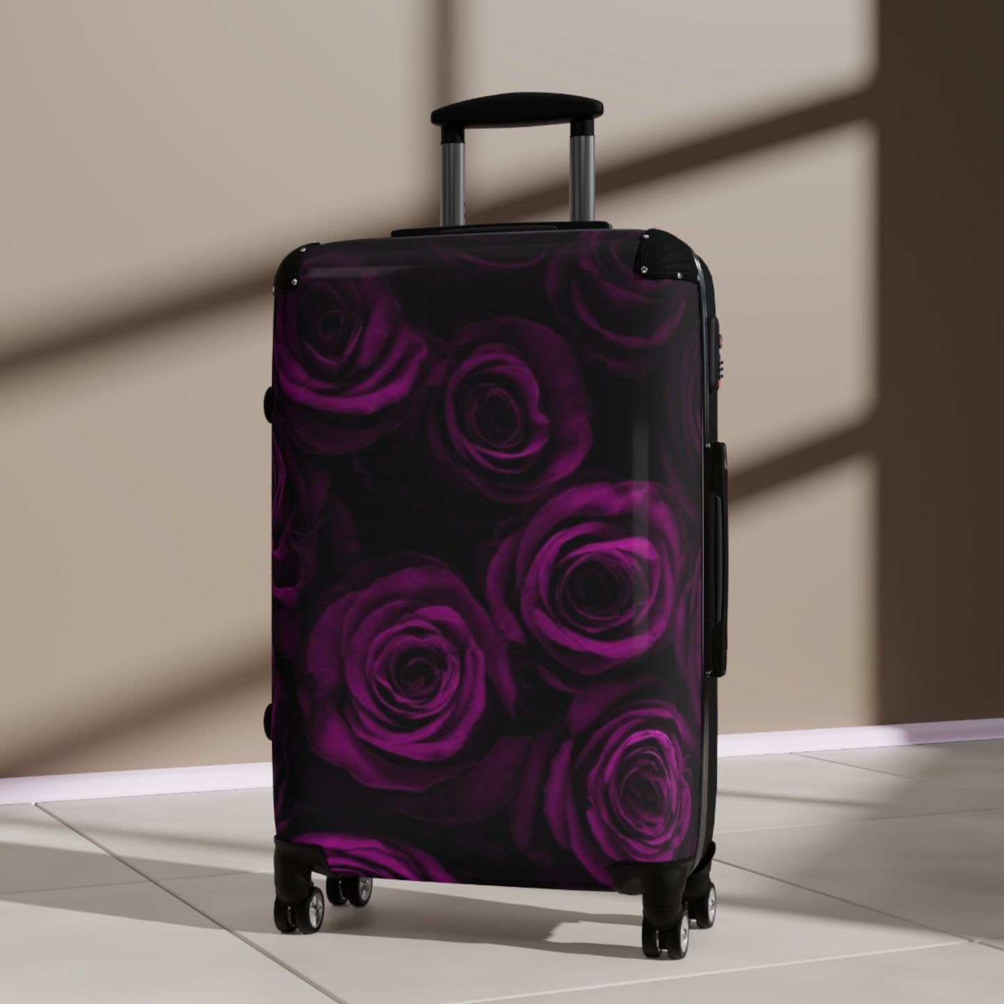 Dark Purple Roses Suitcase