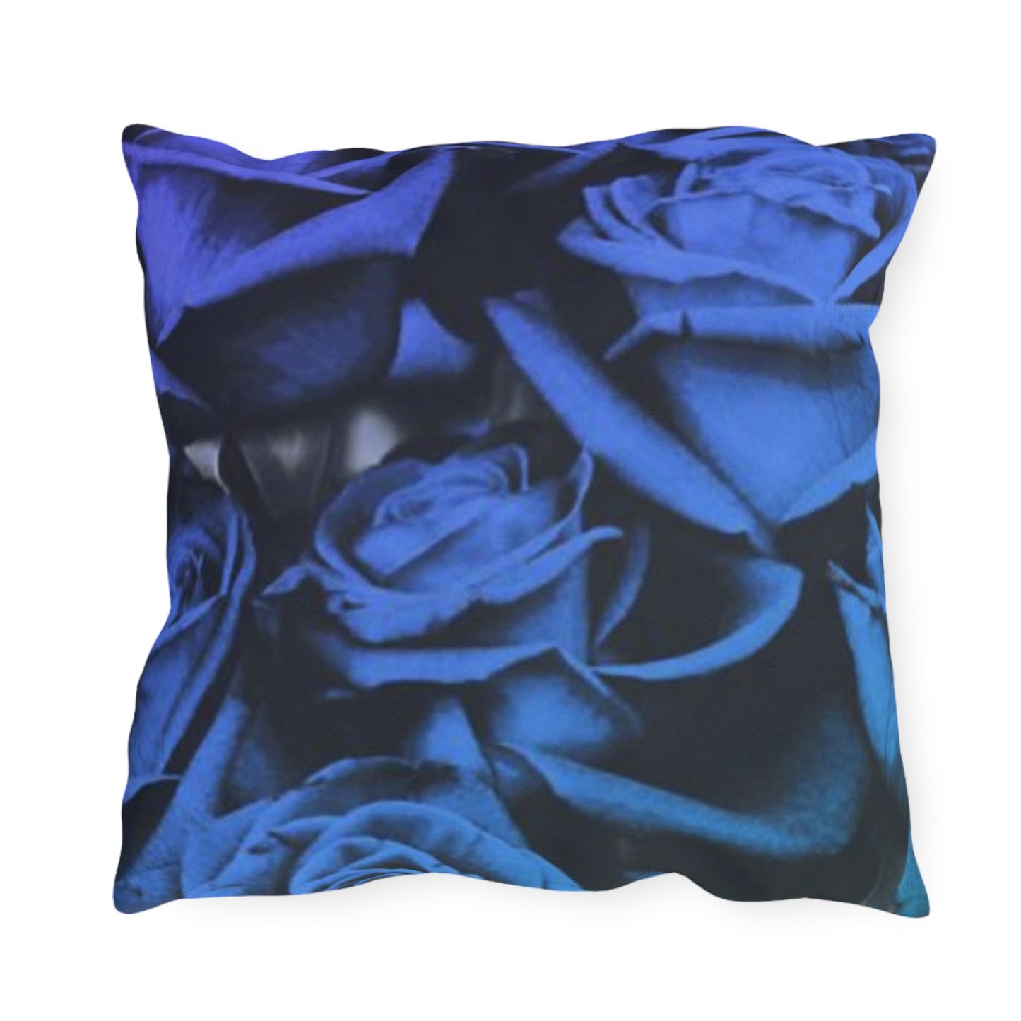 Blue Roses Outdoor Pillow