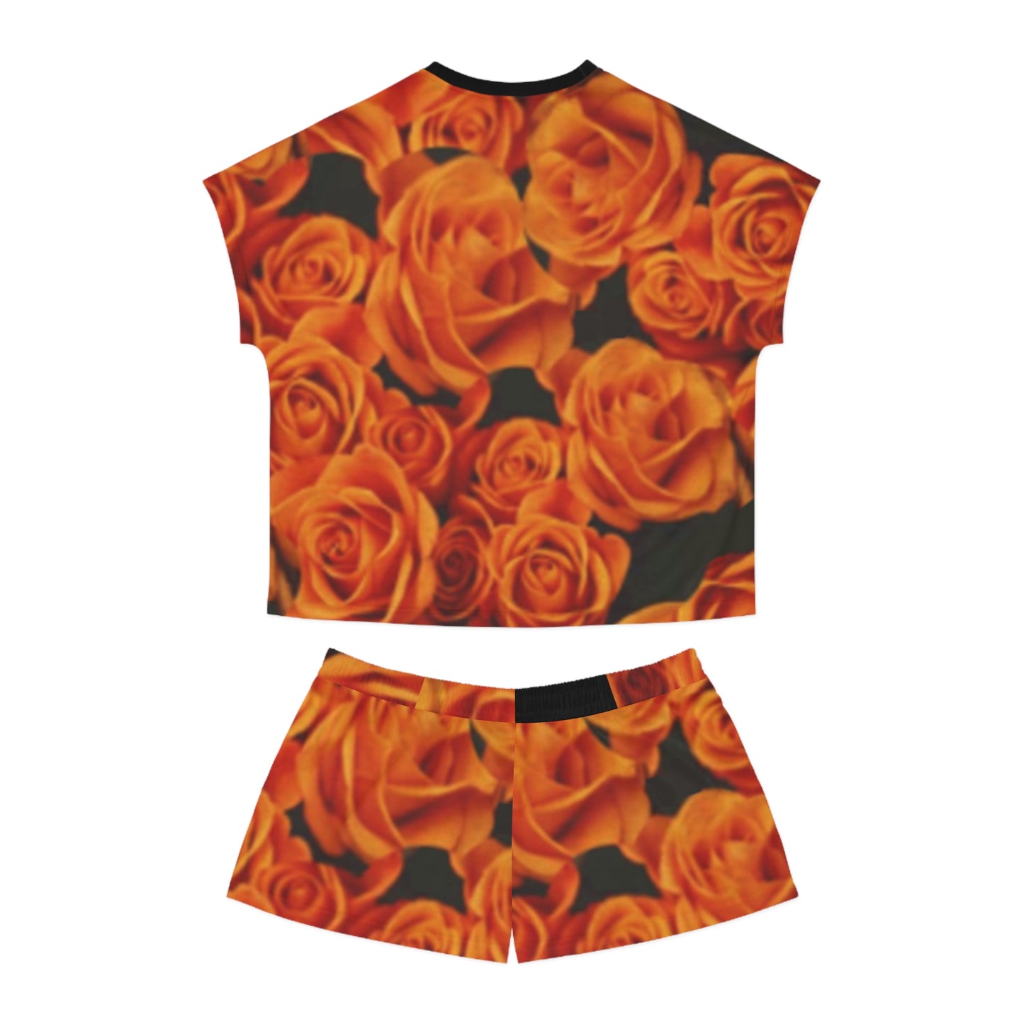 Orange Roses Women's Short Pajama Set
