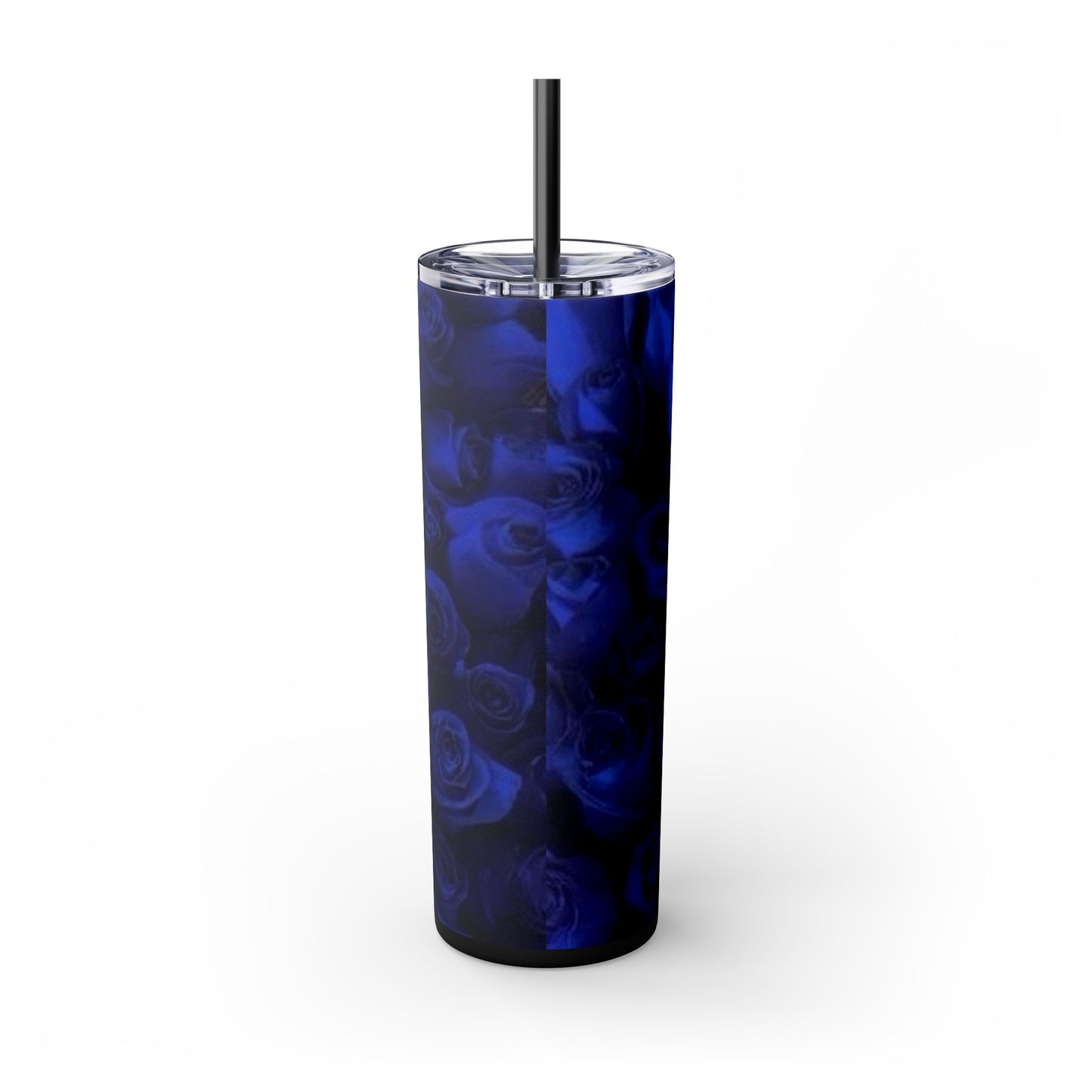 Dark Blue Roses Skinny Tumbler – Durable Stainless Steel 20 oz