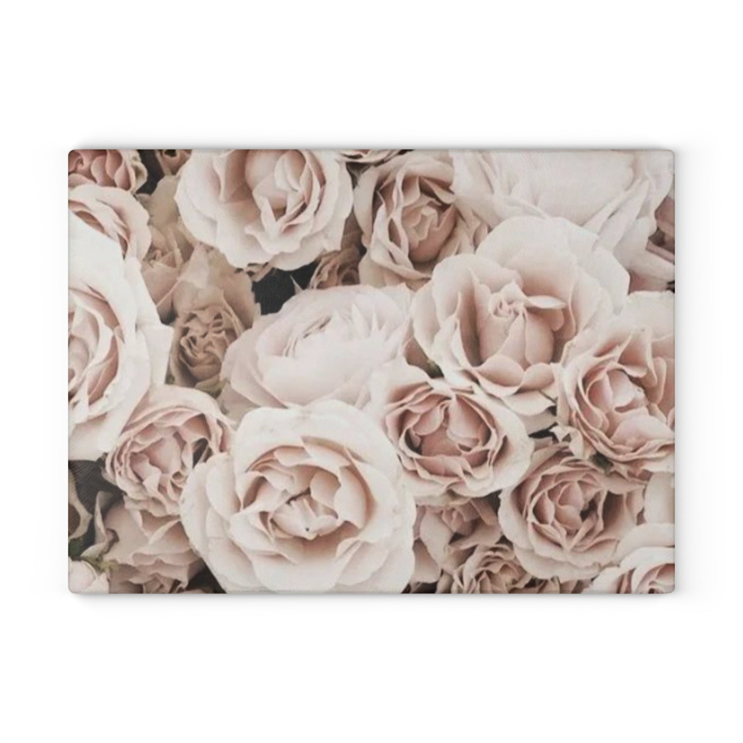 Light Pink Roses Glass Cutting Board – Elegant Floral Touch