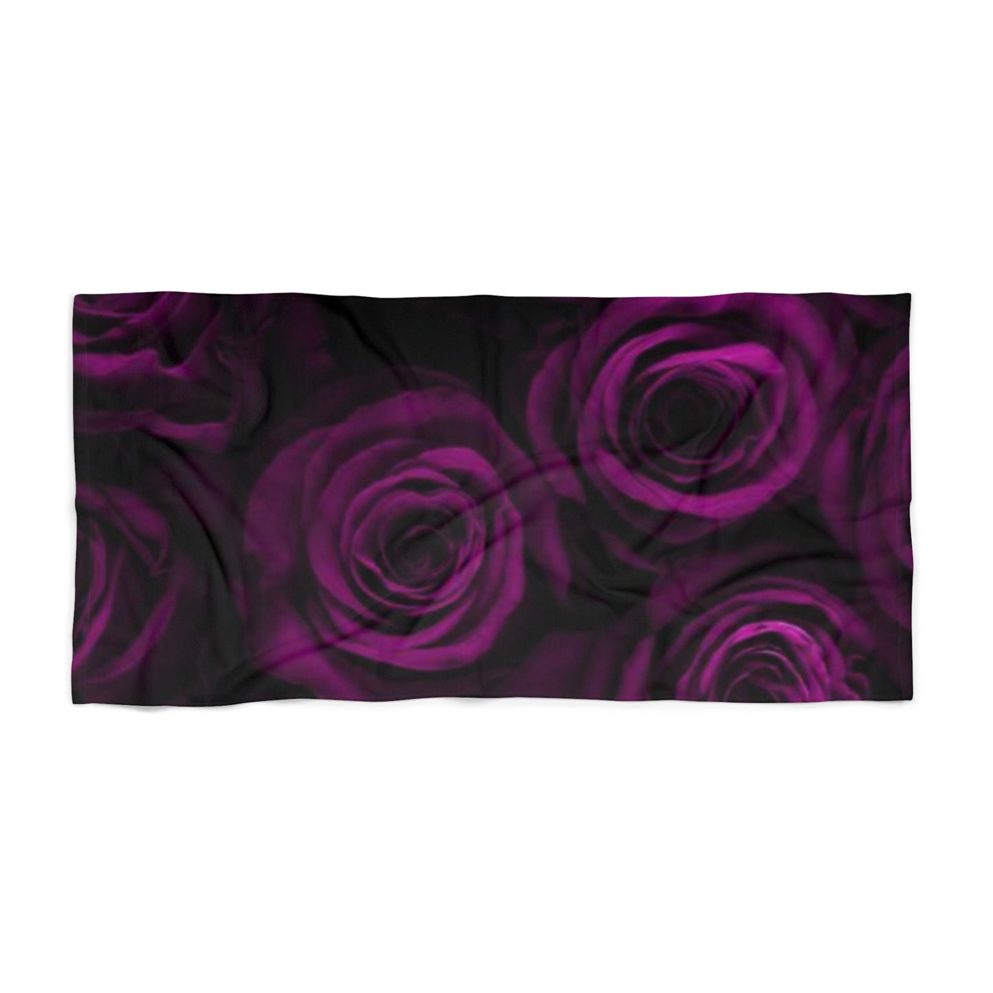 Dark Purple Roses Beach Towel