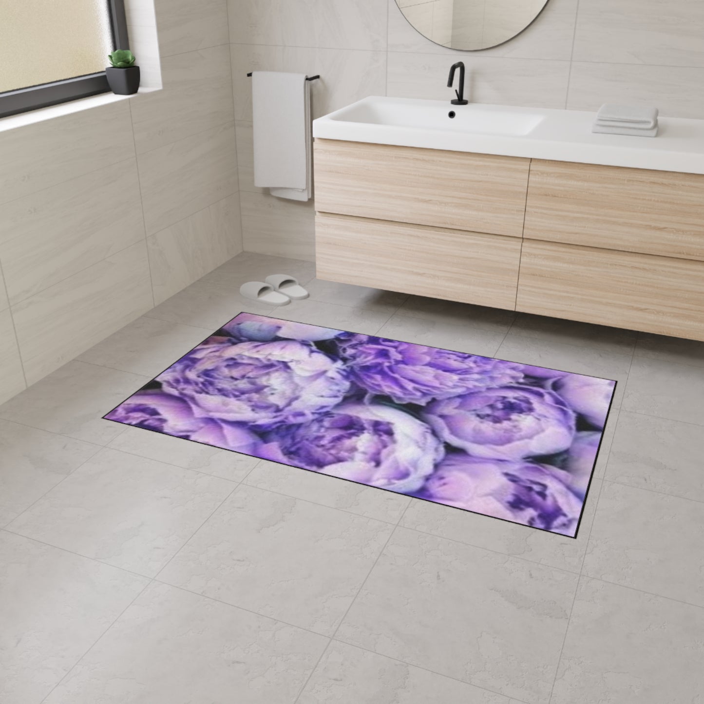 Purple Peony Heavy Duty Floor Mat