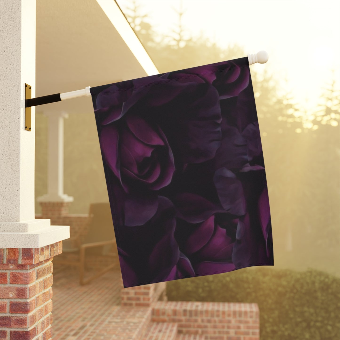 Dark Purple Floral Garden & House Banner