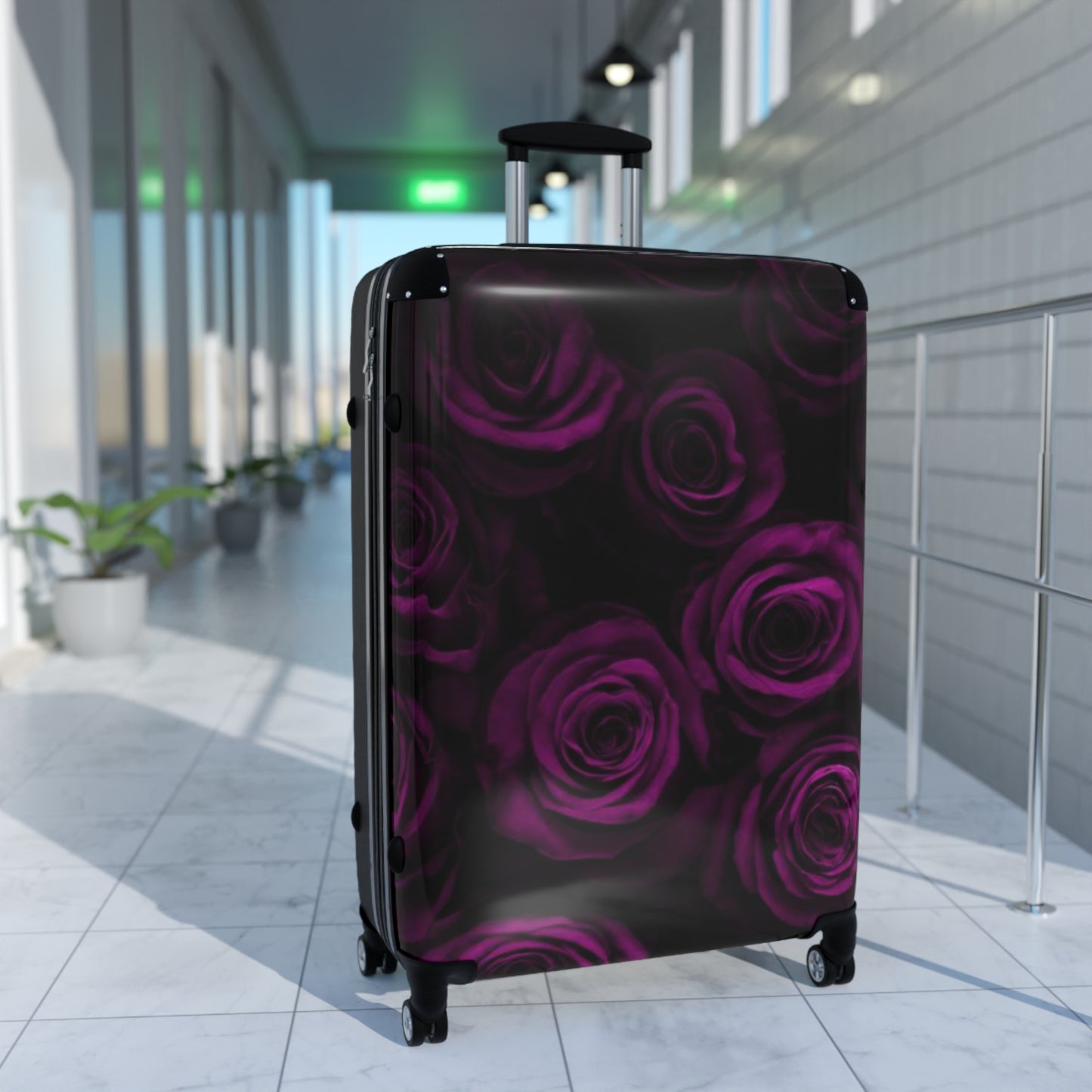 Dark Purple Roses Suitcase