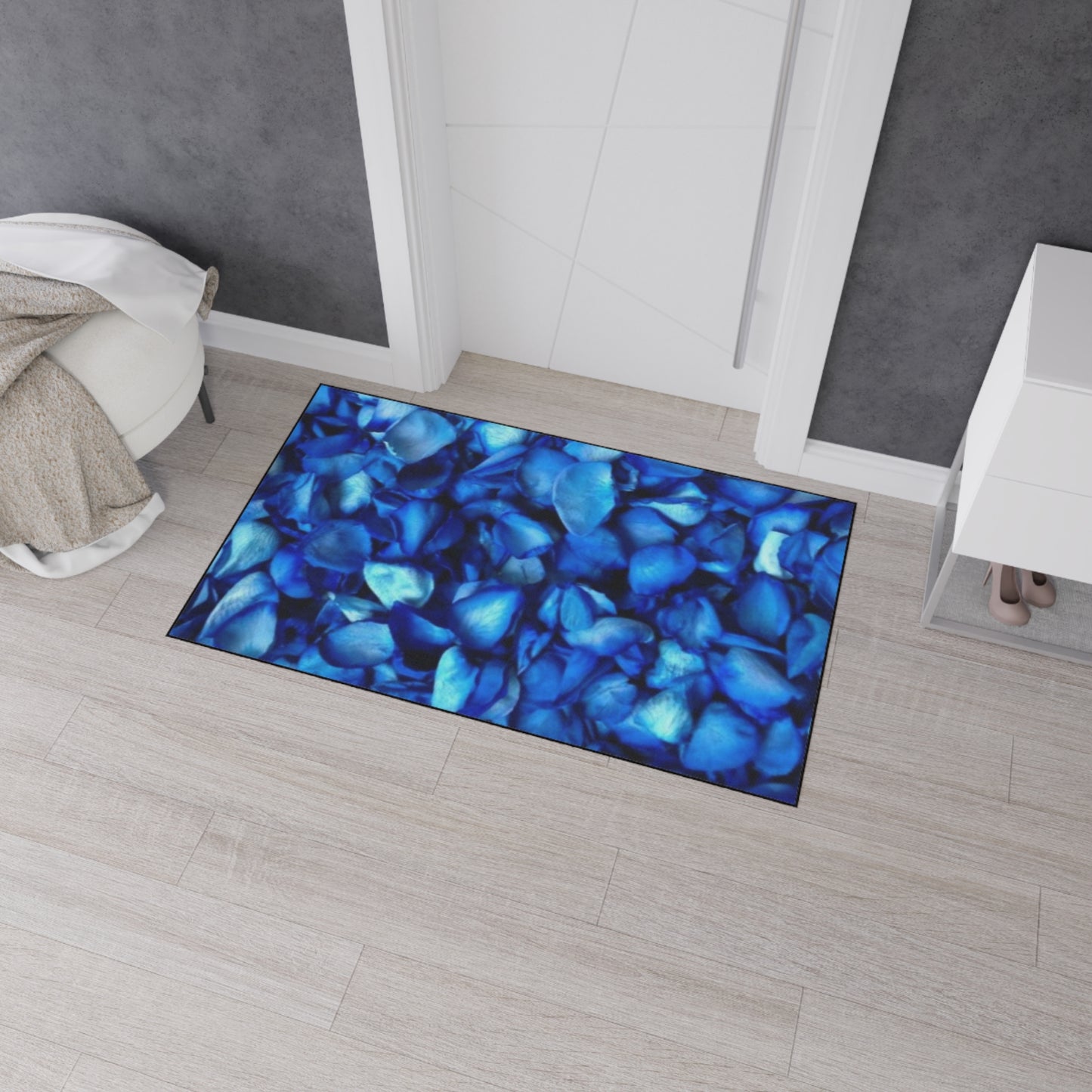 Blue Petals Heavy Duty Floor Mat