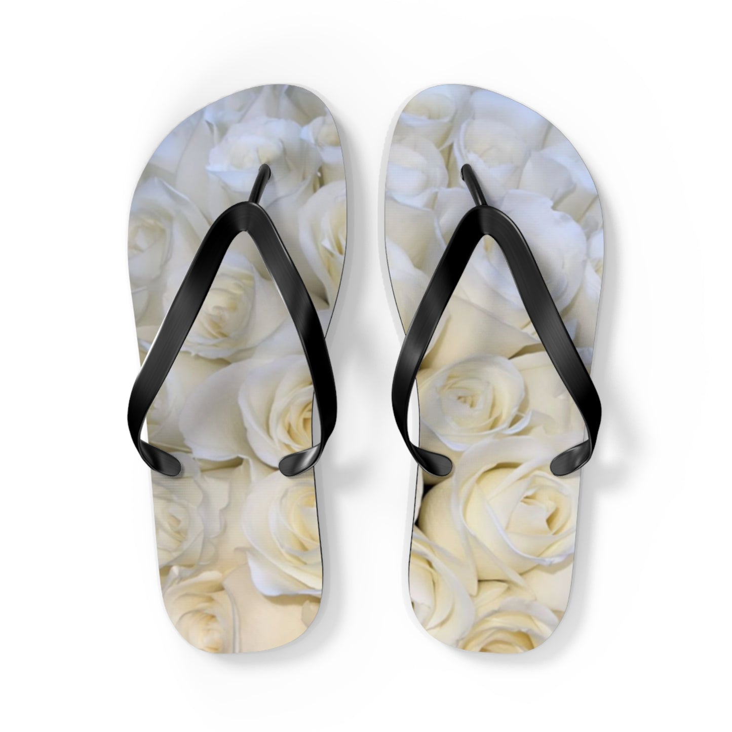 White Roses Flip Flops