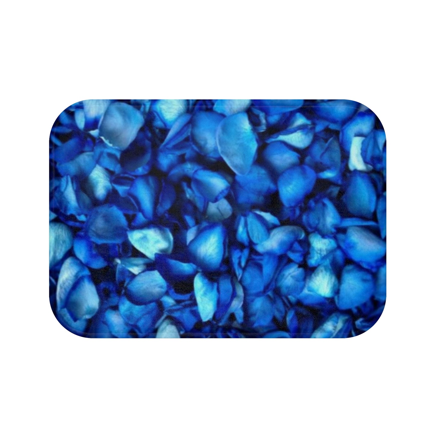 Blue Petals Floral Bath Mat Anti Slipping