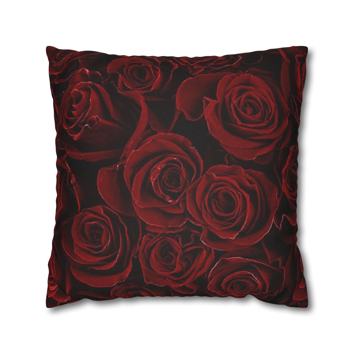 Red Roses Floral Square Pillowcase