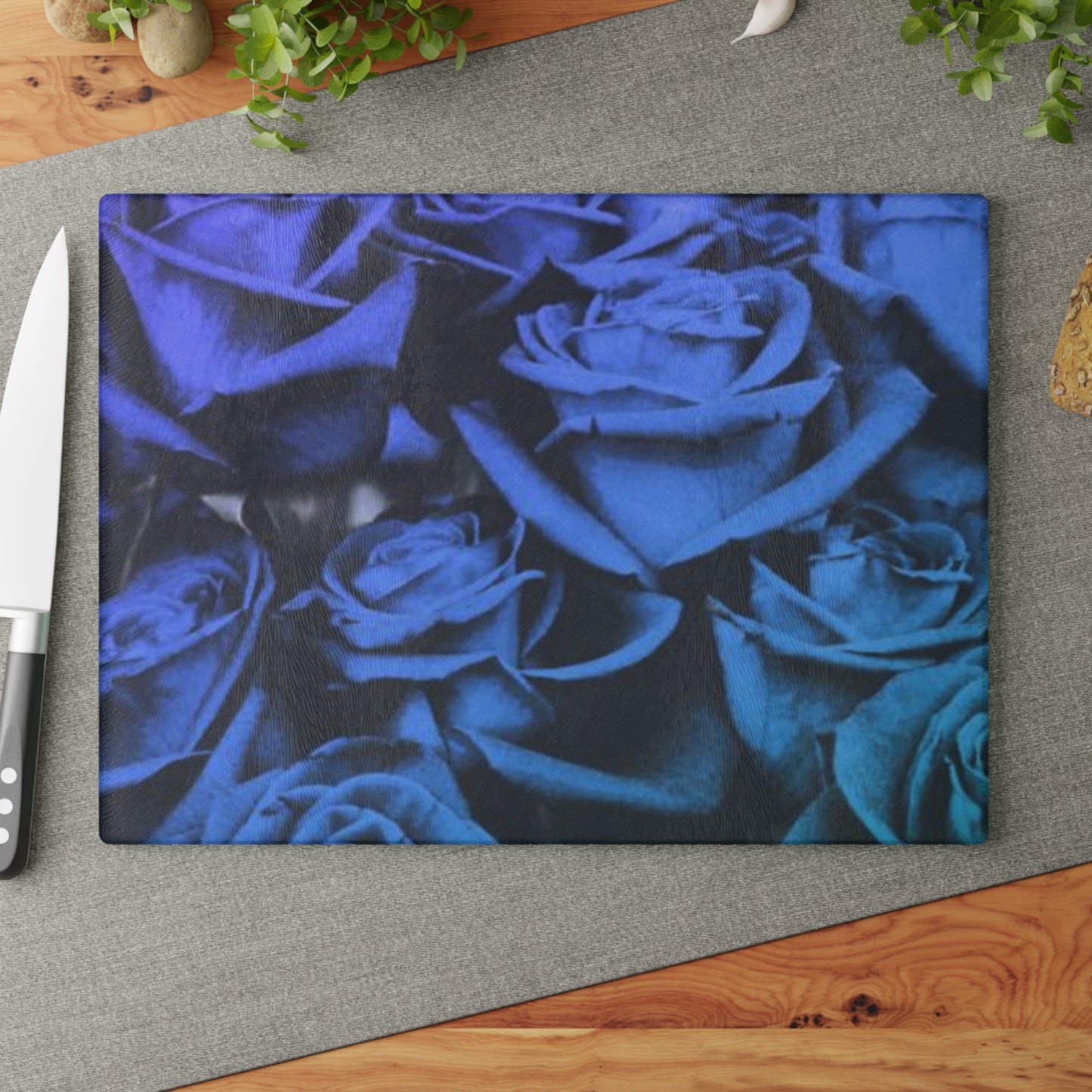Blue Roses Cutting Board