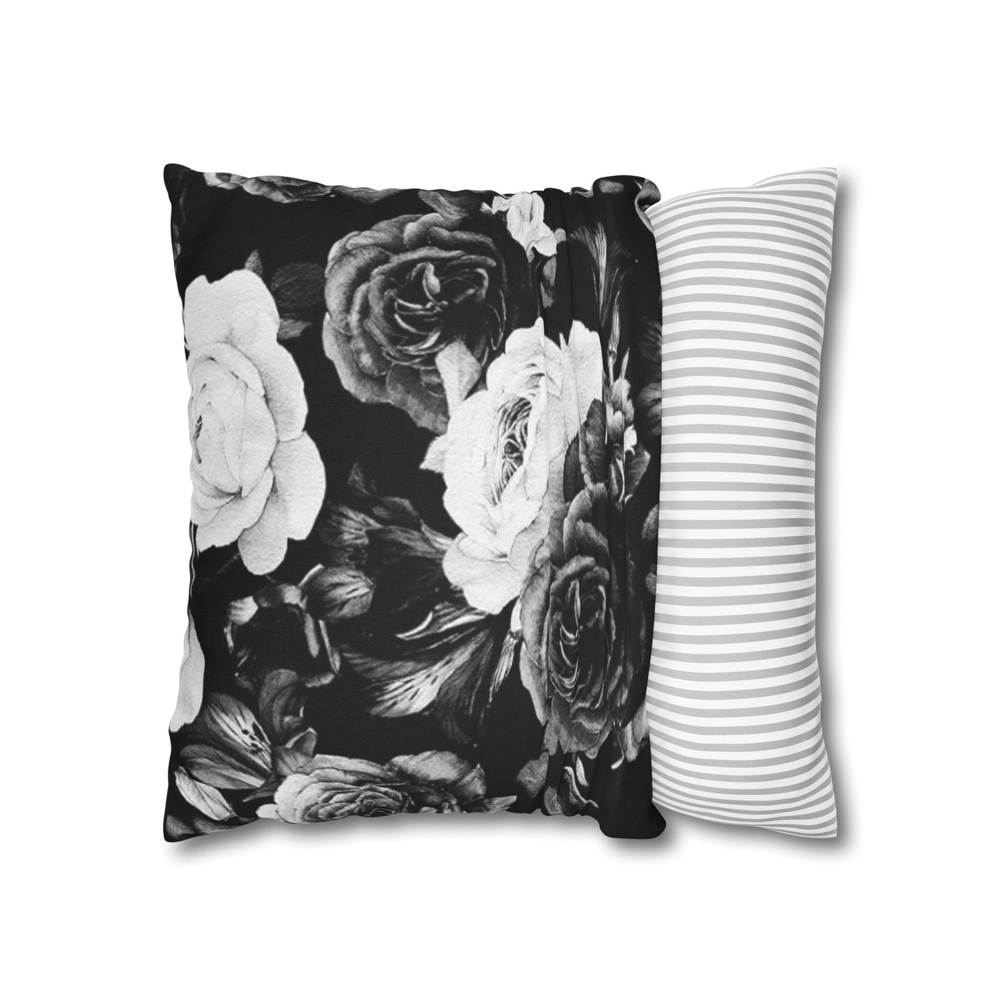 Black & White Floral Pillowcase