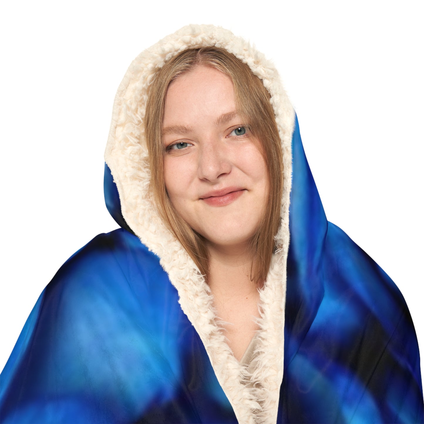 Blue Petals Floral Hooded Blanket – Chill-Ready Style