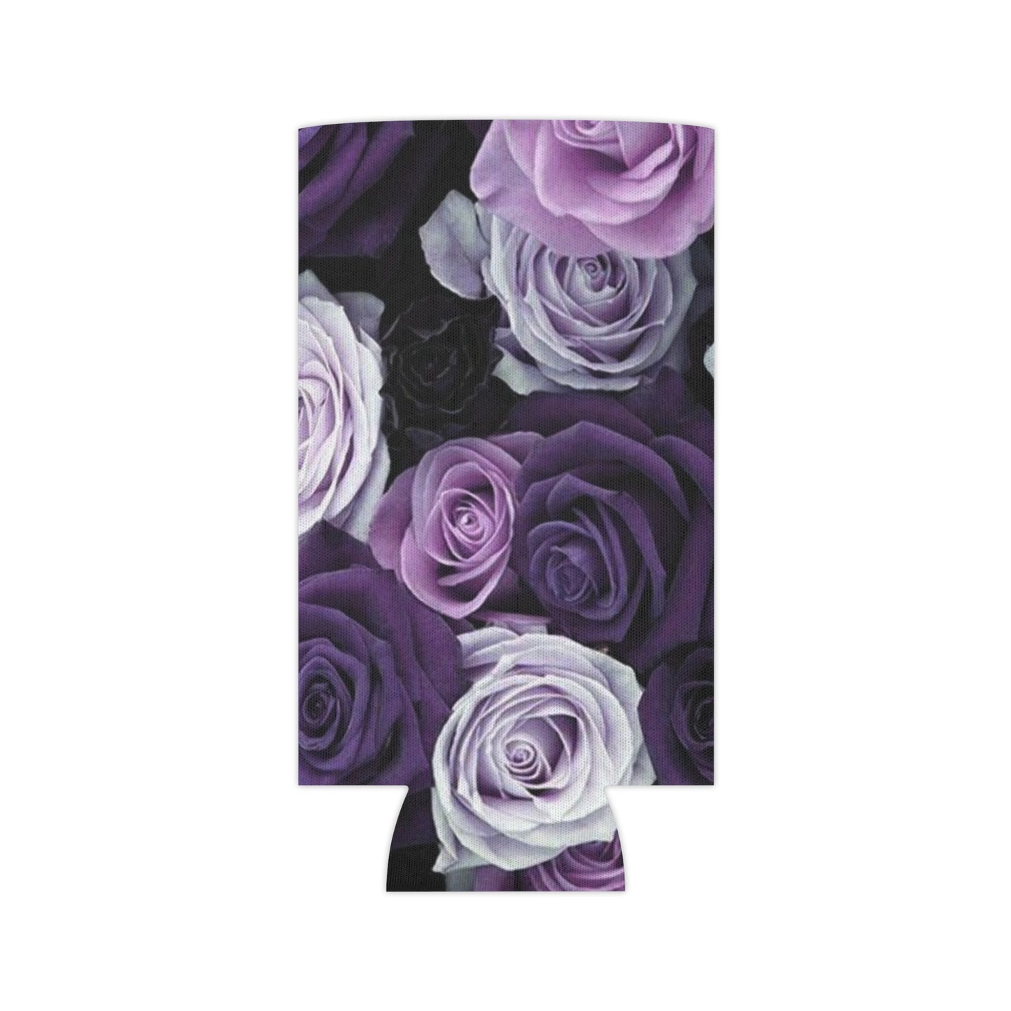 Floral Can Cooler - Purple Roses Design