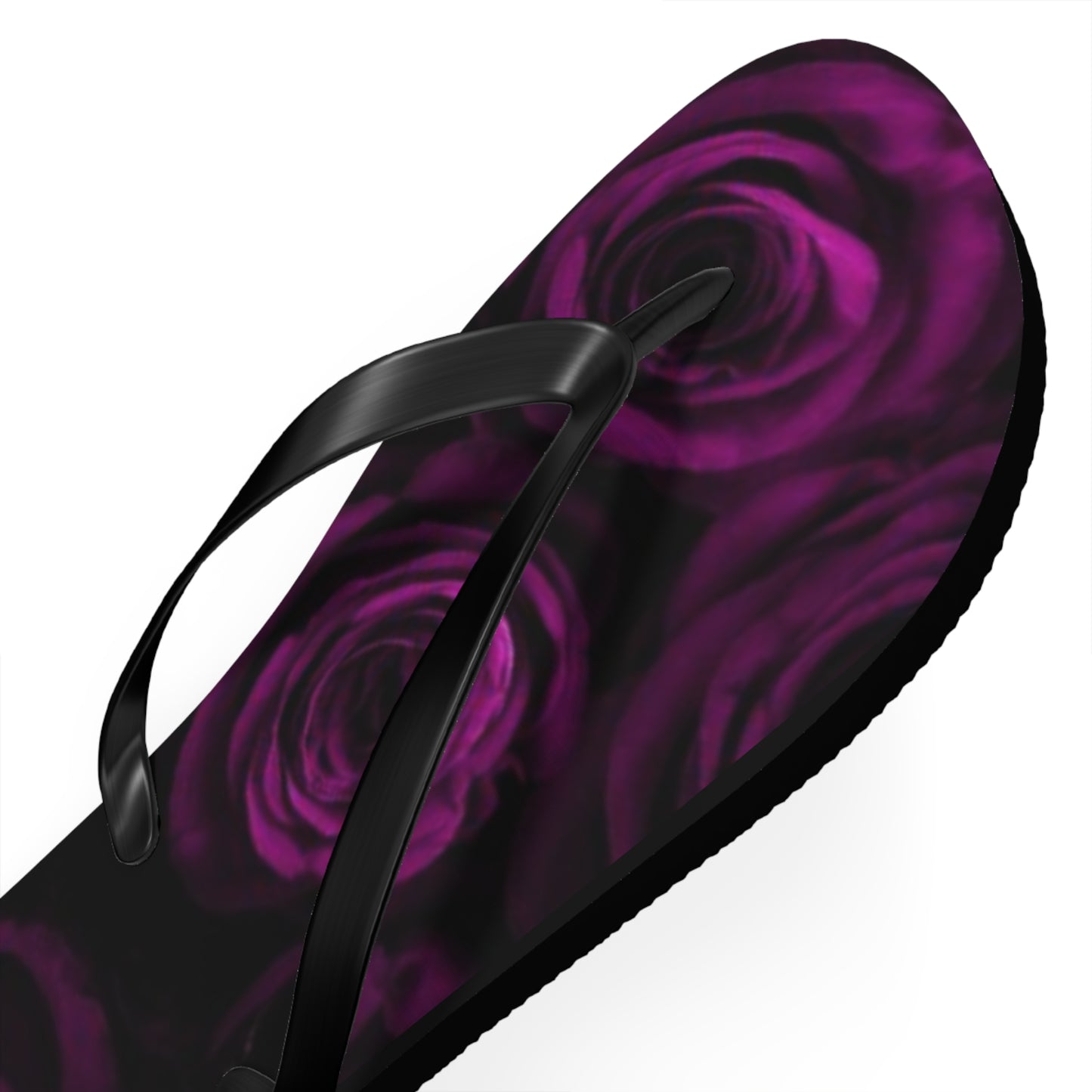 Dark Purple Roses Flip Flops