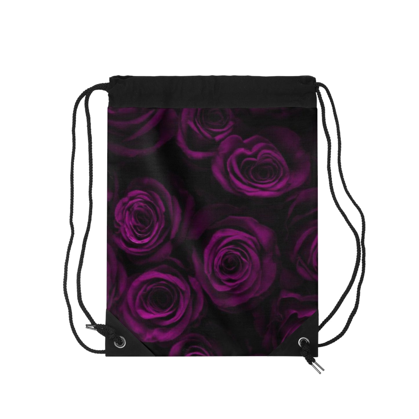 Dark Purple Roses Drawstring Bag