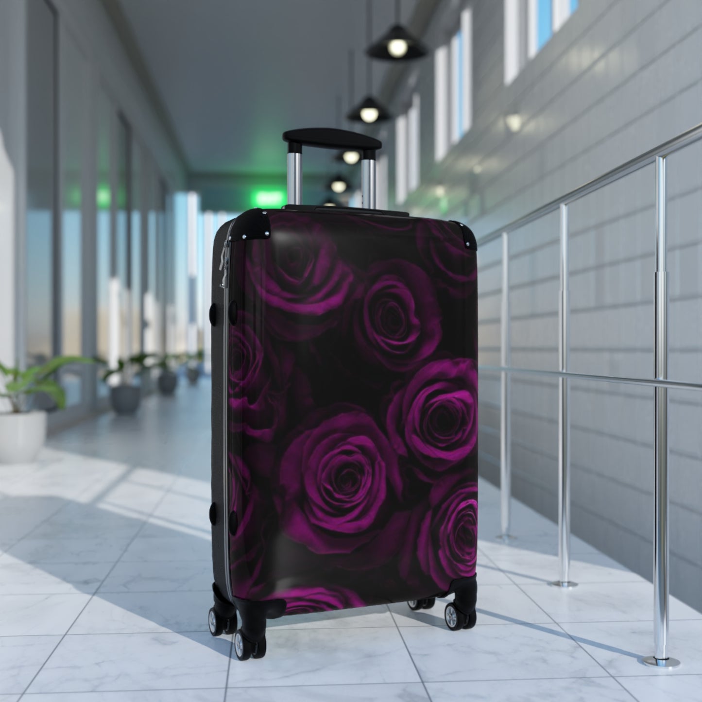 Dark Purple Roses Suitcase