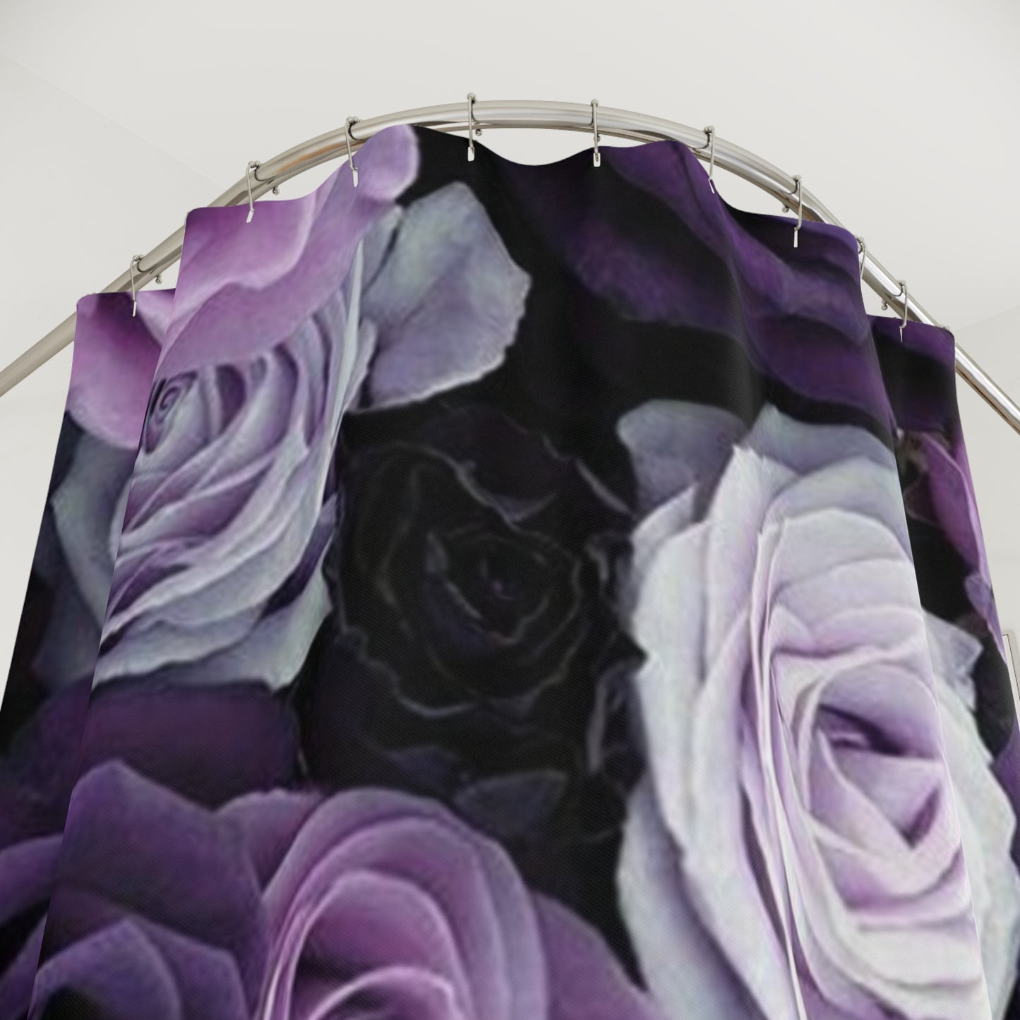 Purple Roses Floral Shower Curtain for Stylish Bathrooms
