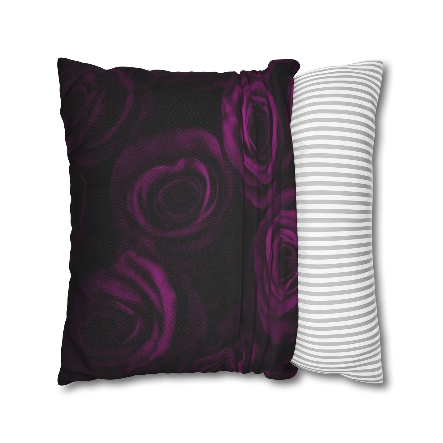 Dark Purple Roses Square Pillowcase