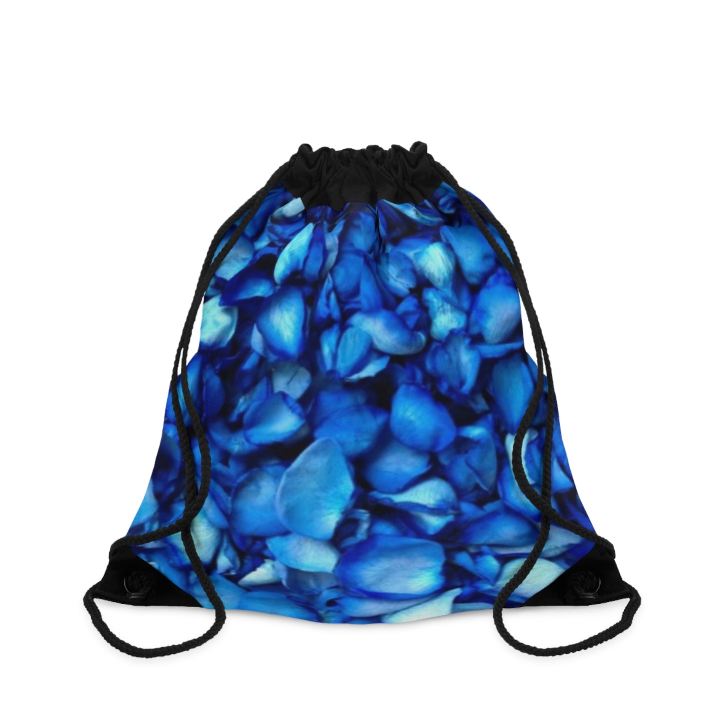 Blue Petals Floral Drawstring Bag