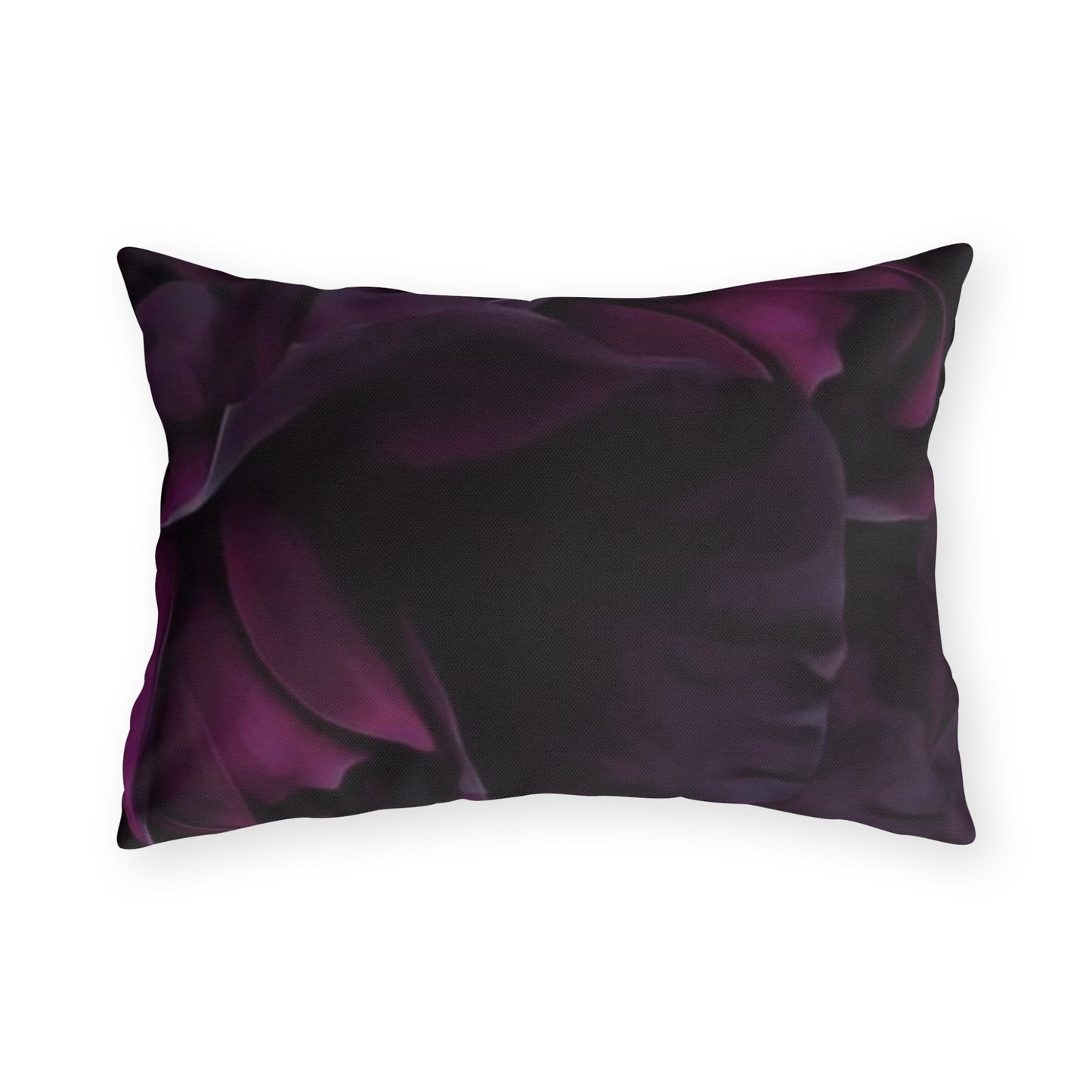 Dark Purple Floral Outdoor Pillow