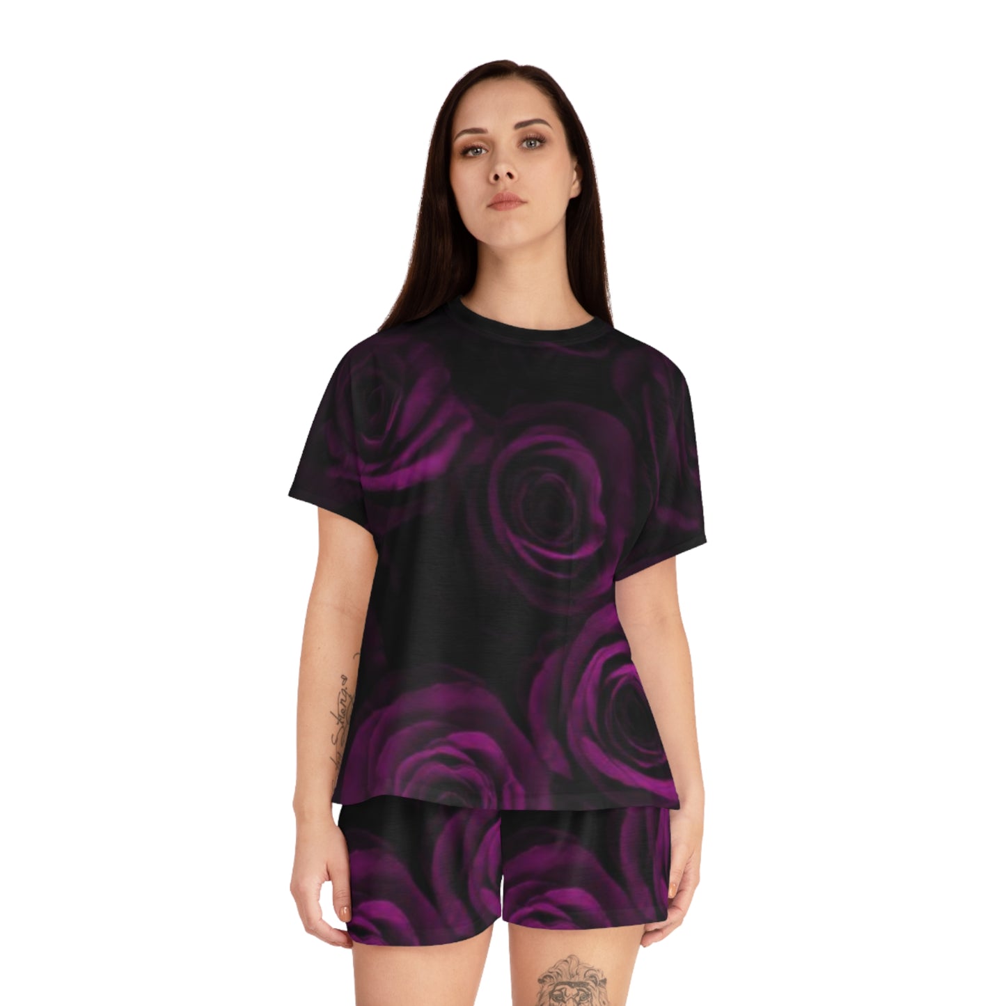Purple Roses Pajama Set