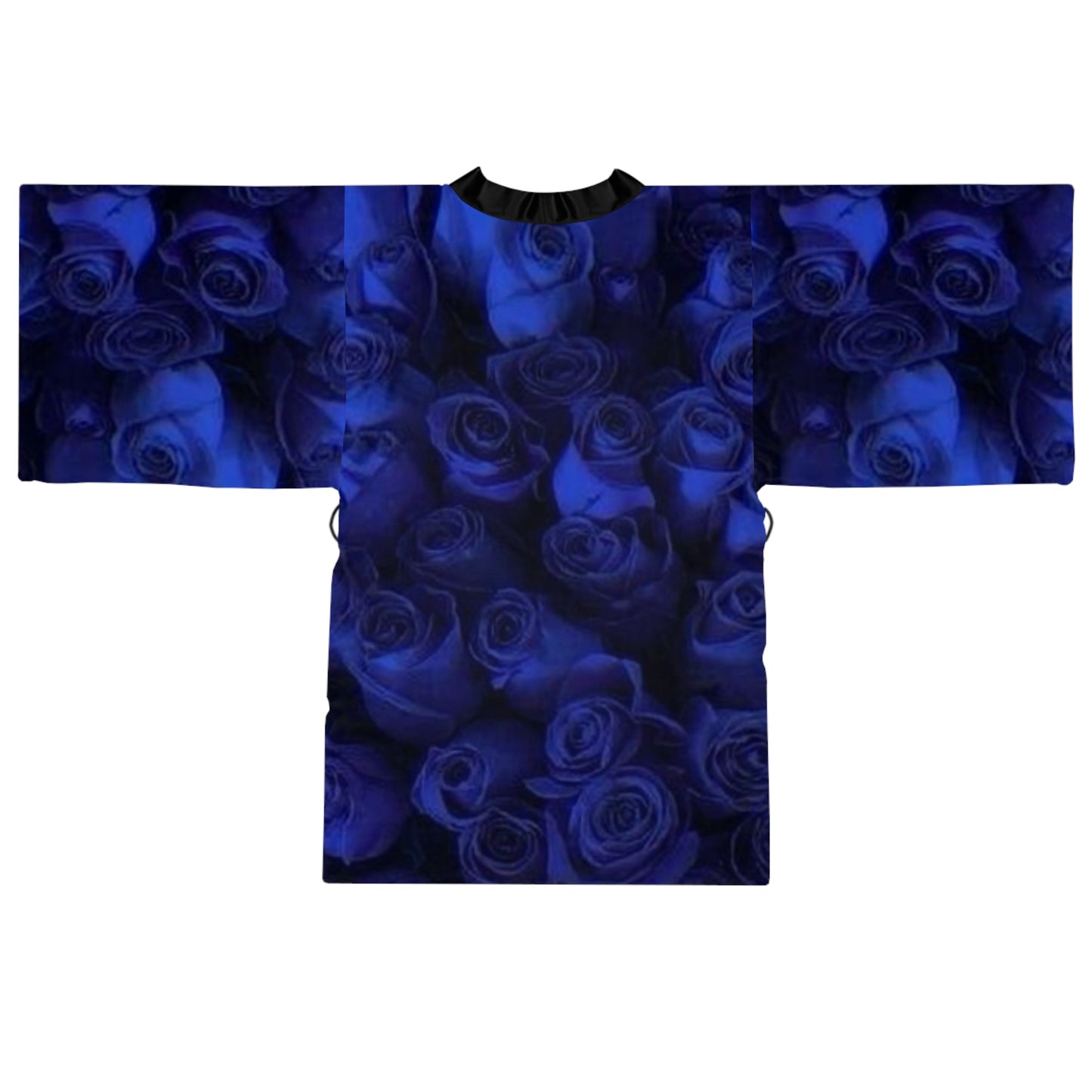 Dark Blue Roses Kimono Robe