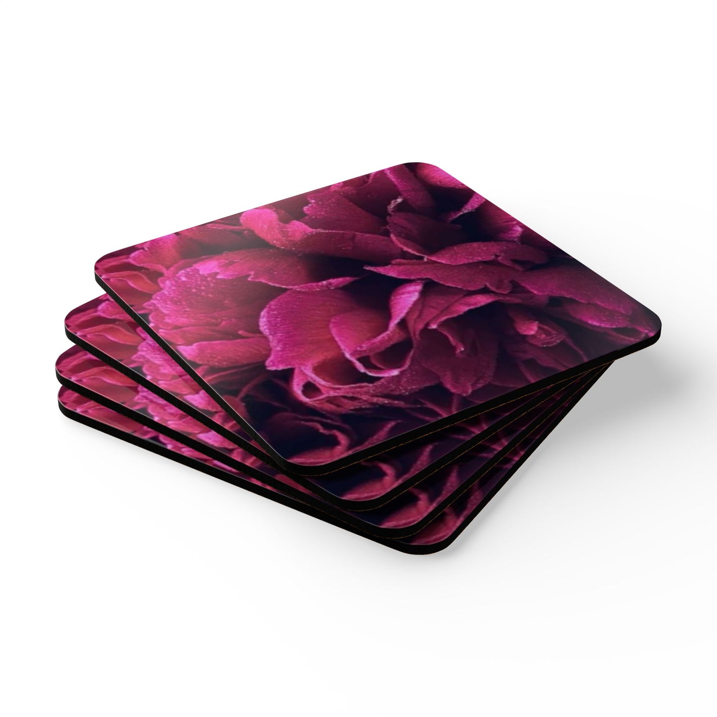 Magenta Floral Drink Coasters For Table