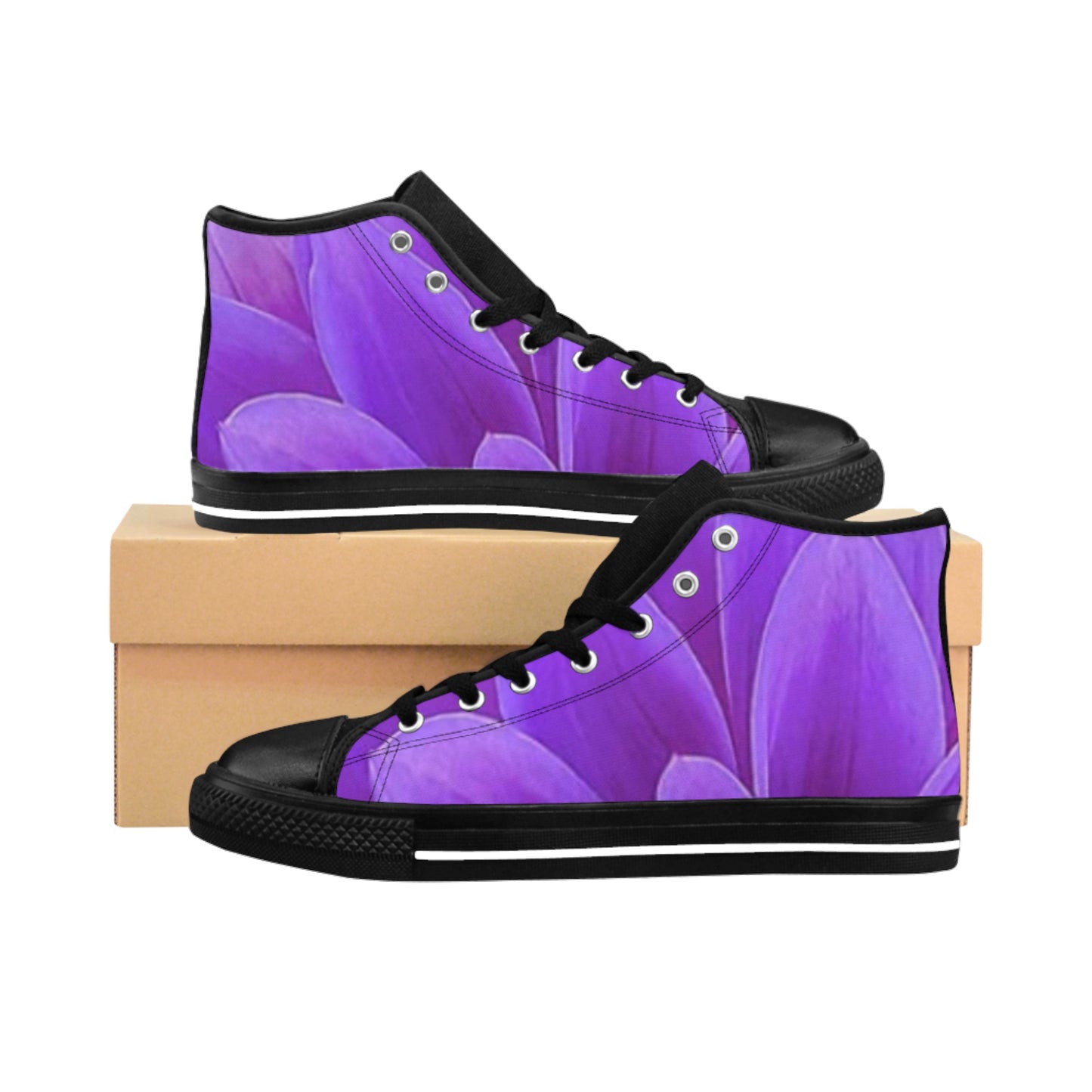 Purple Dahlia High Top Sneakers