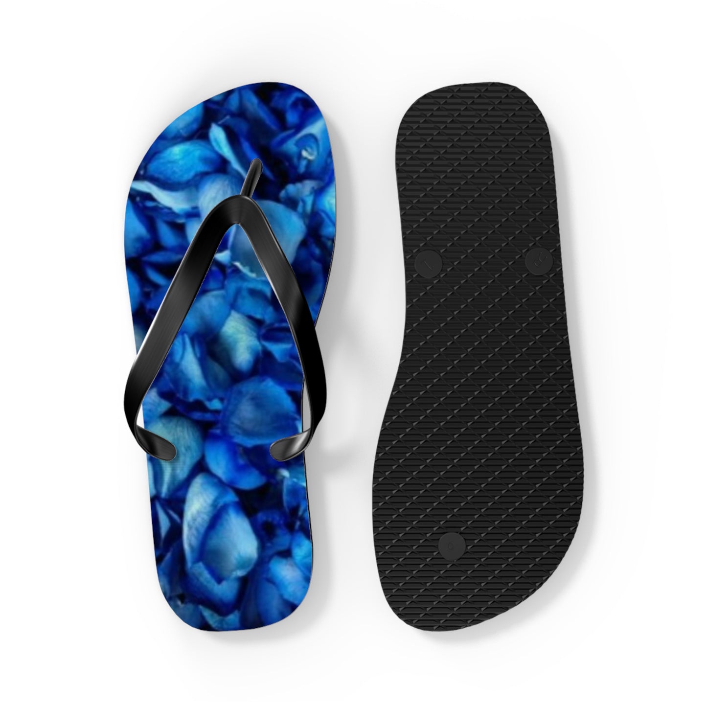 Blue Petals Flip Flops