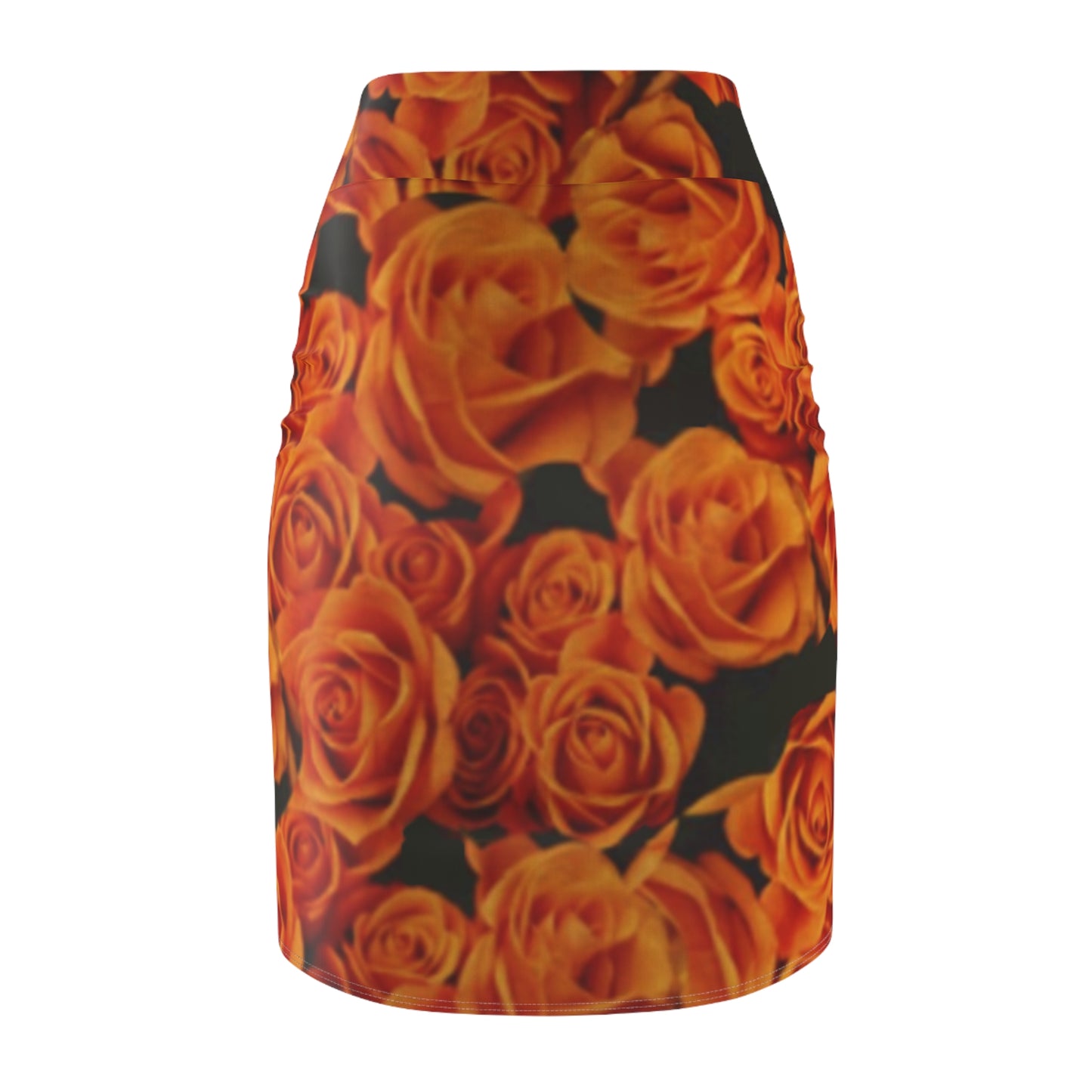 Orange Roses Floral Design Women's Pencil Skirt