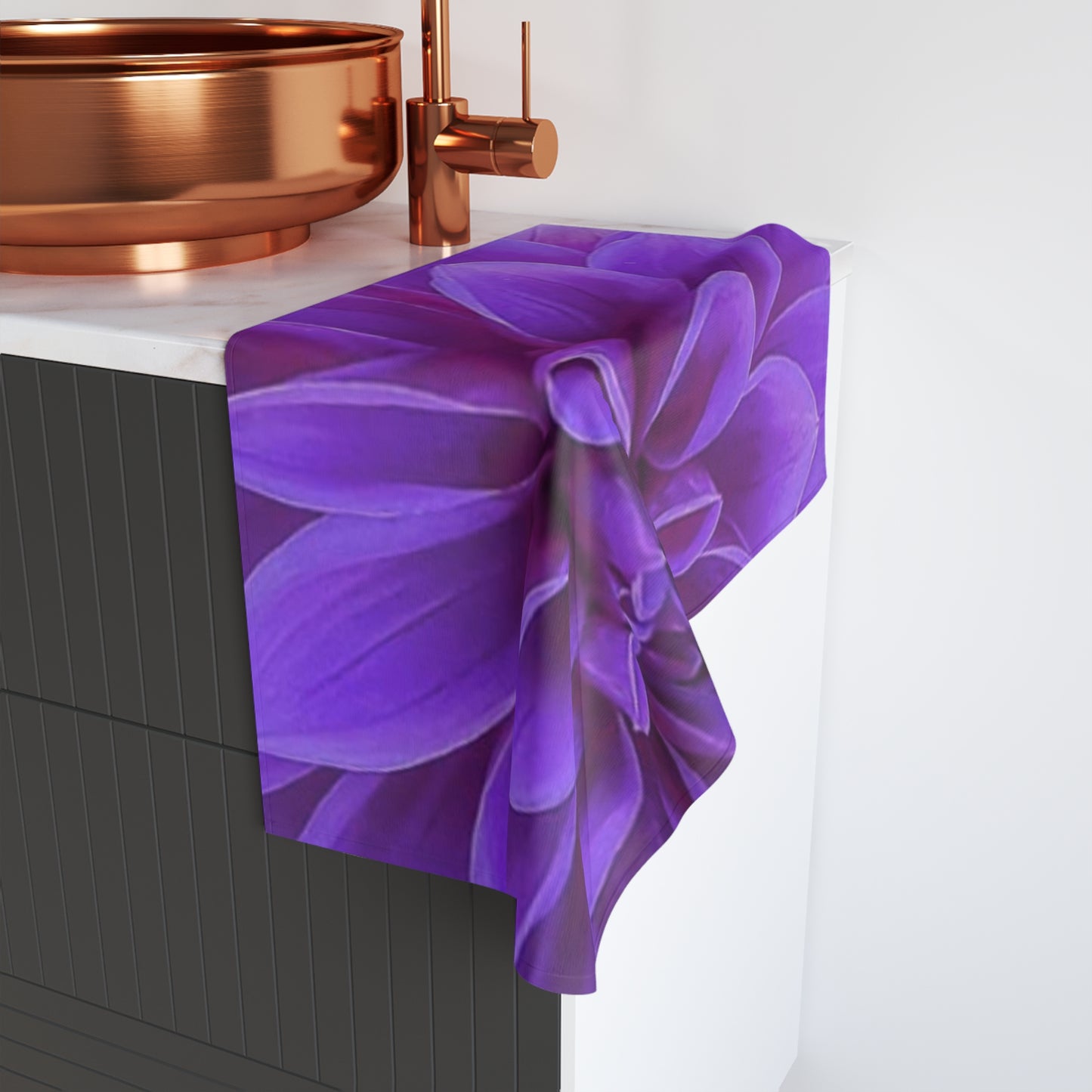 Purple Dahlia Hand Towel