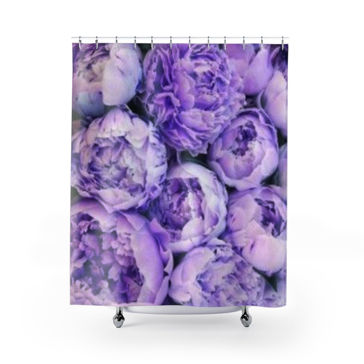 Purple Peony Floral Shower Curtain – Vibrant & Durable