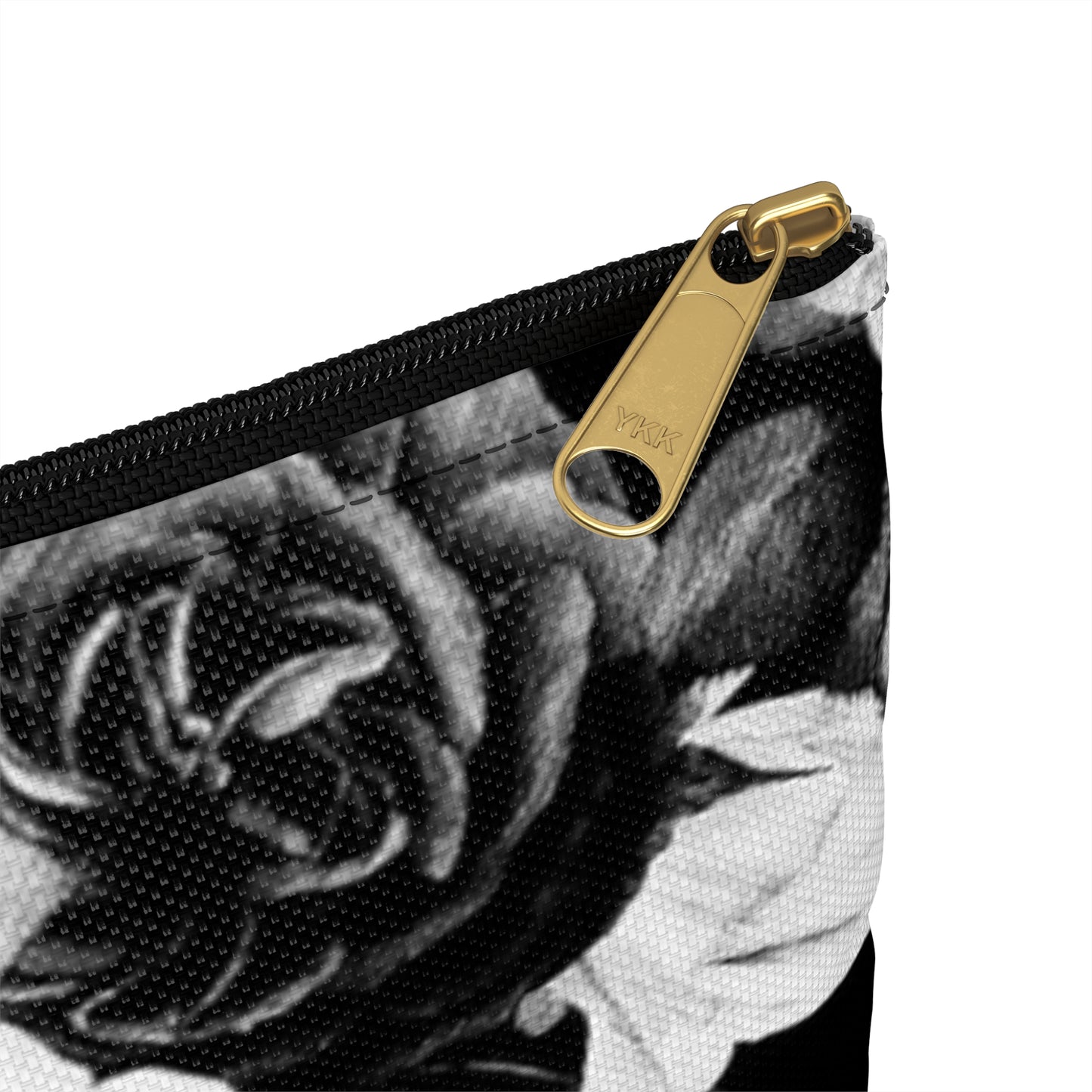 Black & White Floral Accessory Pouch – Stylish, Versatile, and Travel-Ready