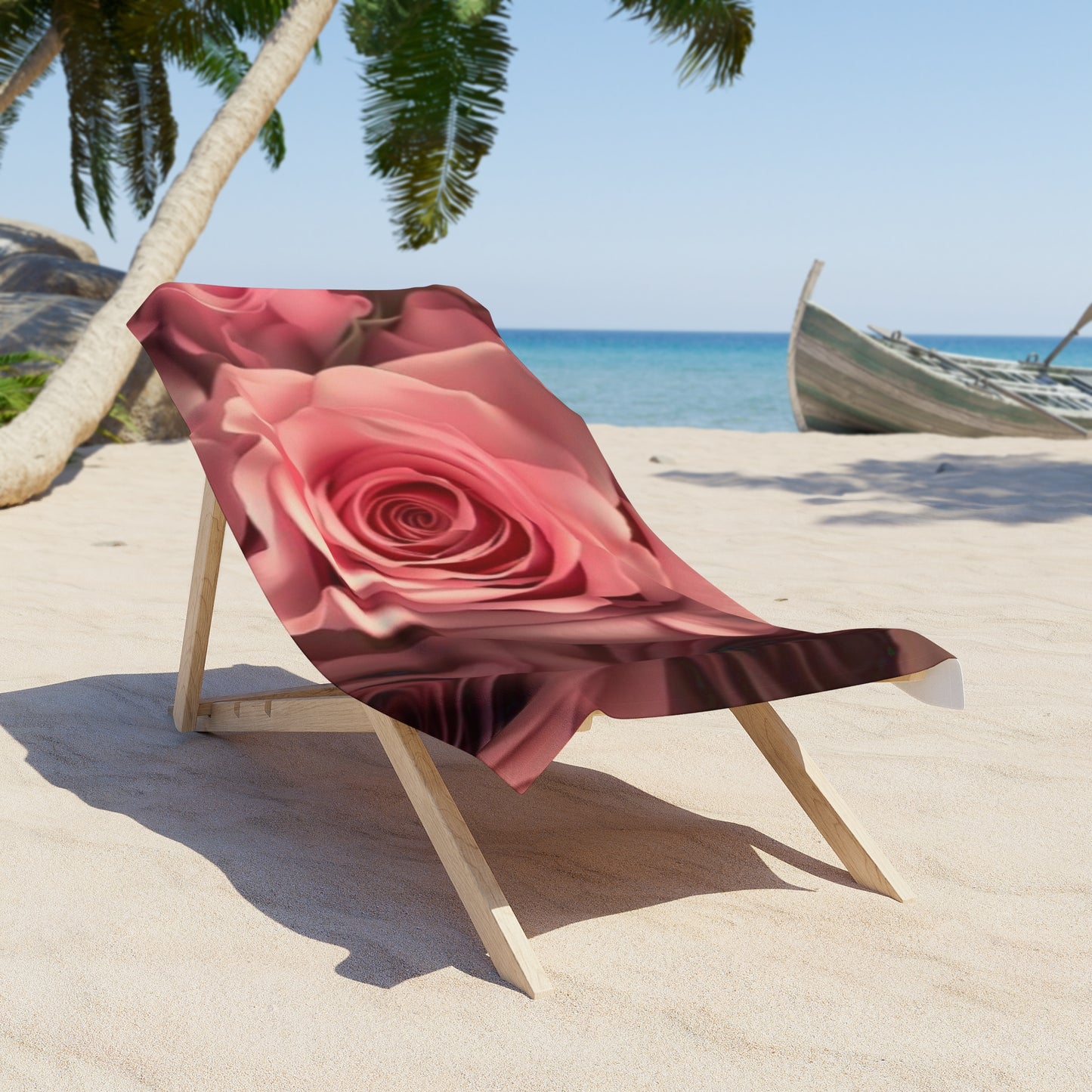 Pink Roses Beach Towel