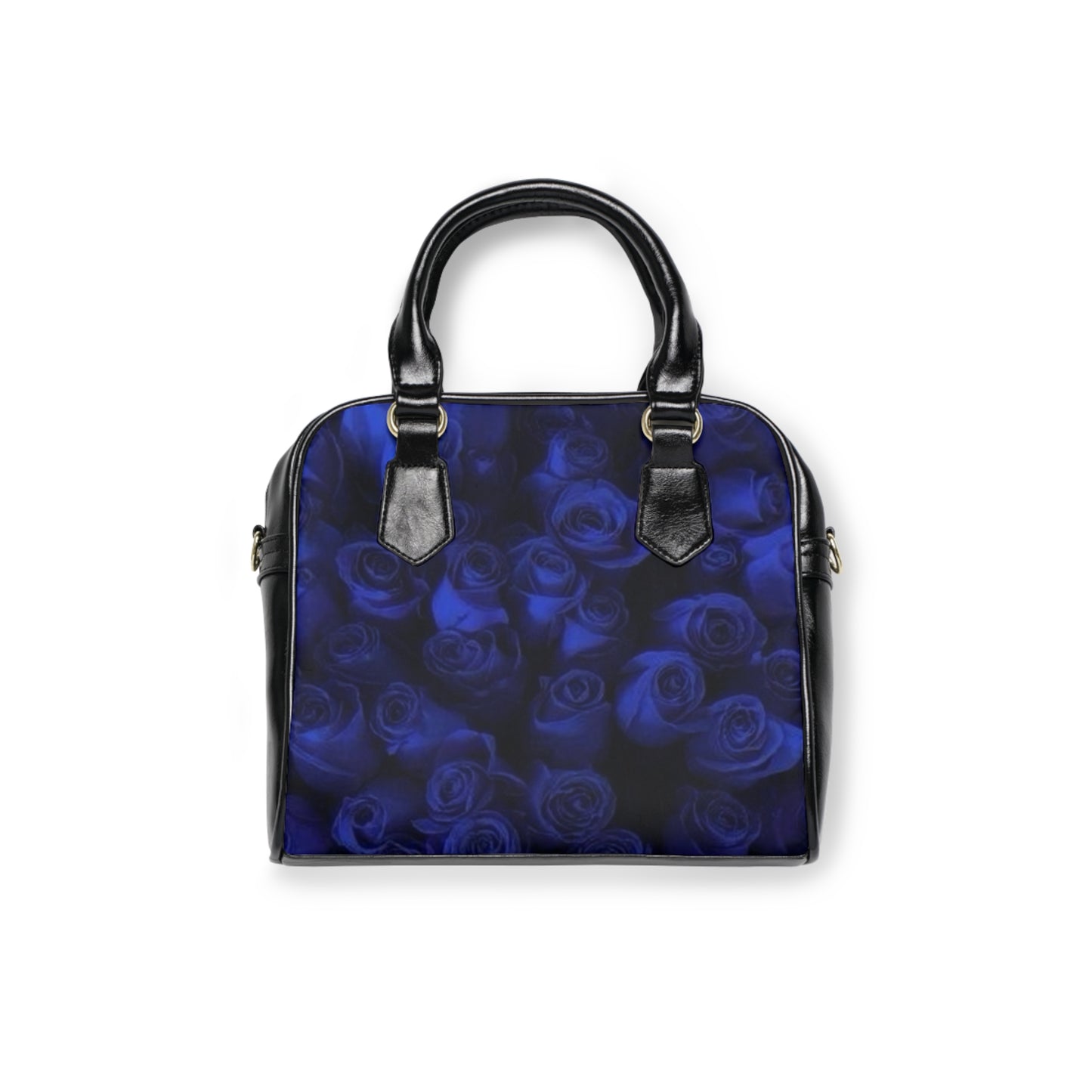 Dark Blue Roses Shoulder Handbag