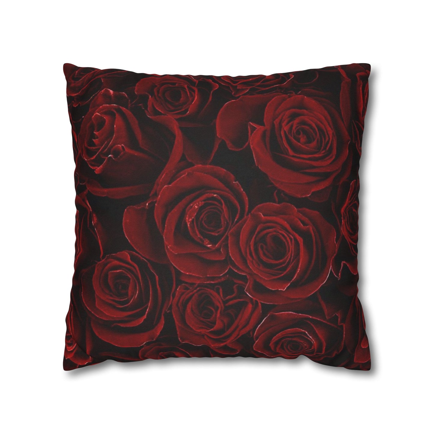 Red Roses Floral Square Pillowcase