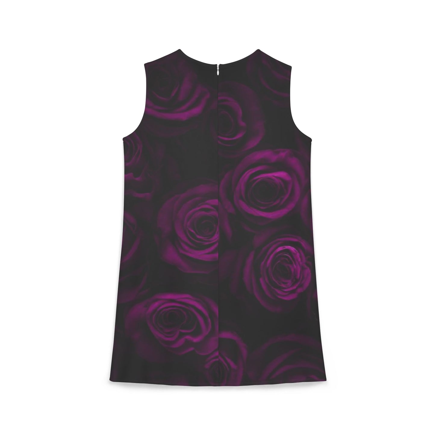 Dark Purple Roses Sleeveless Dress