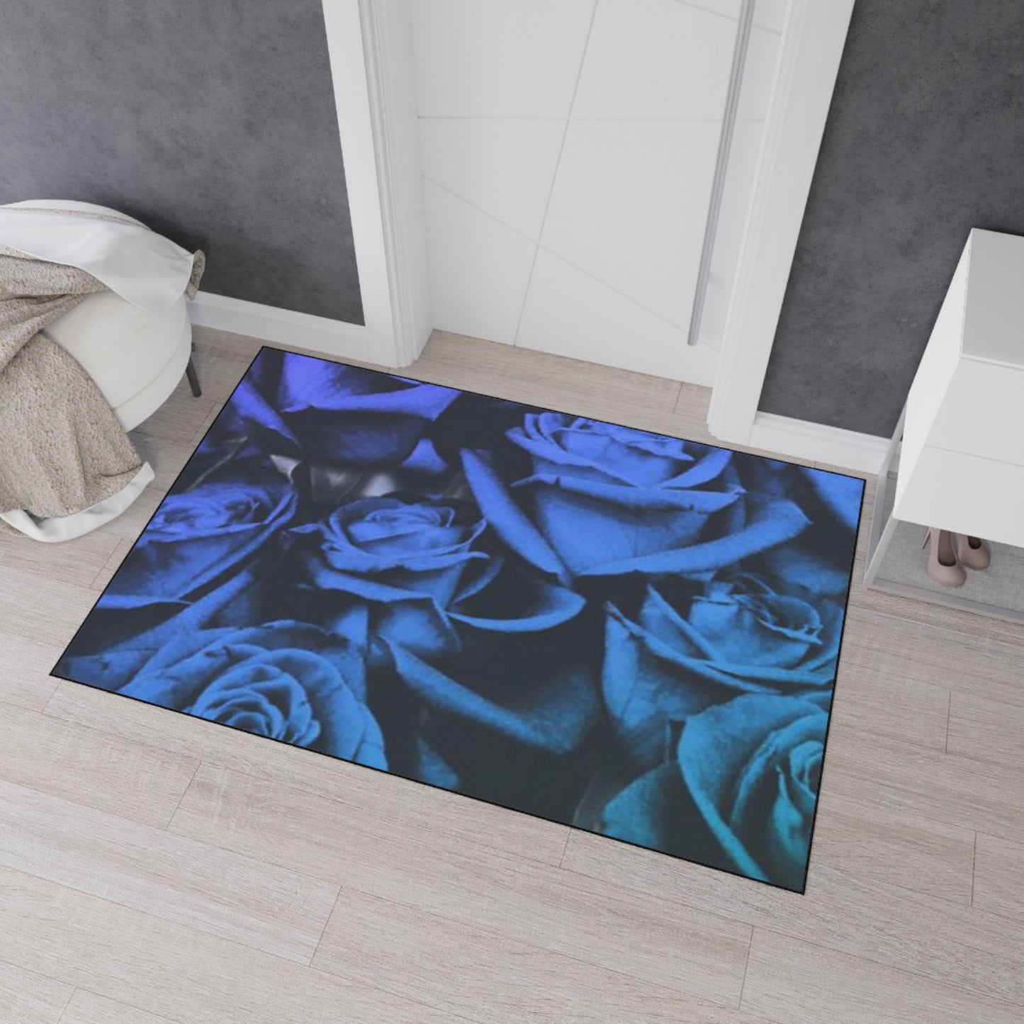 Blue Roses Heavy Duty Floor Mat