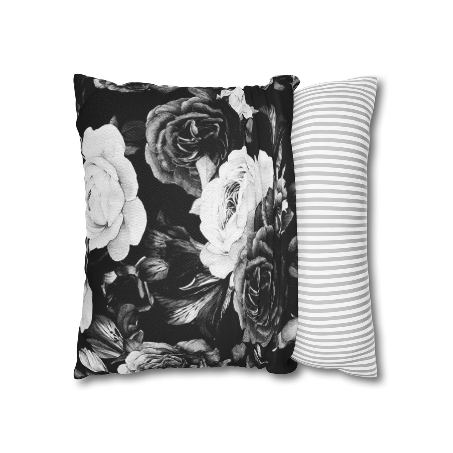 Black & White Floral Pillowcase