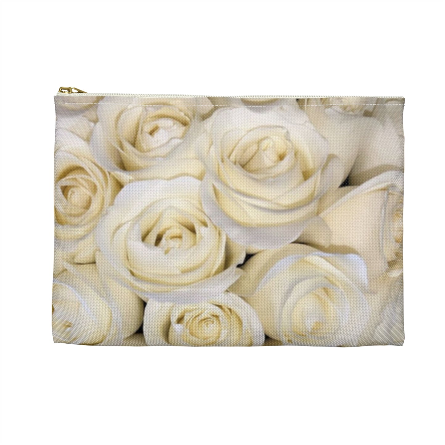 White Roses Accessory Pouch