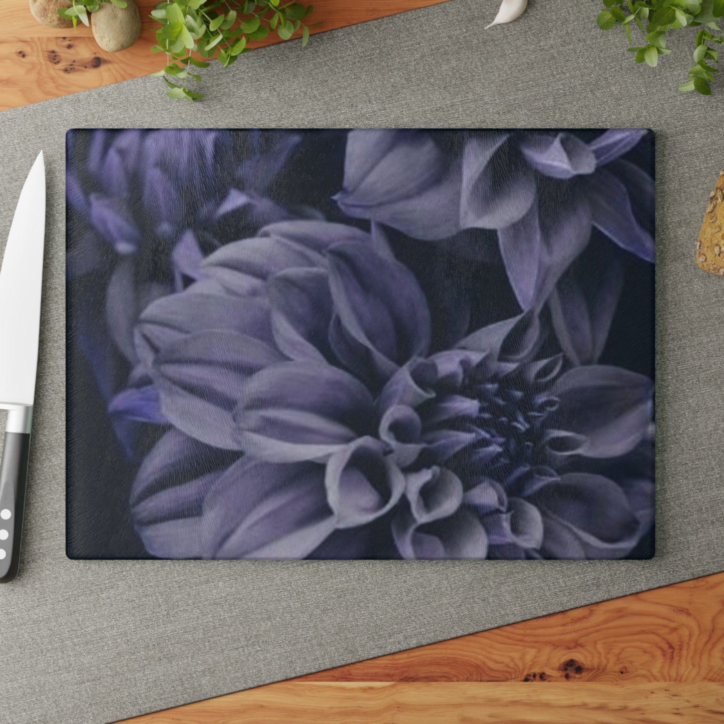 Blue Dahlia Cutting Board