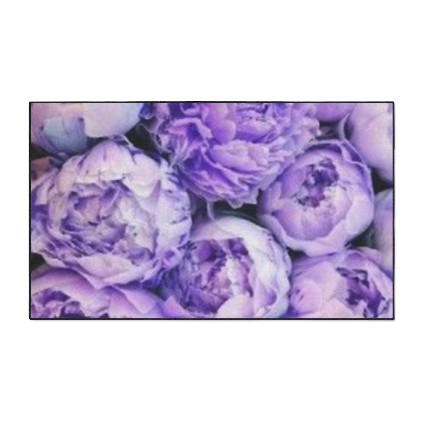 Heavy Duty Floral Floor Mat Purple Peony | Durable Home Accent