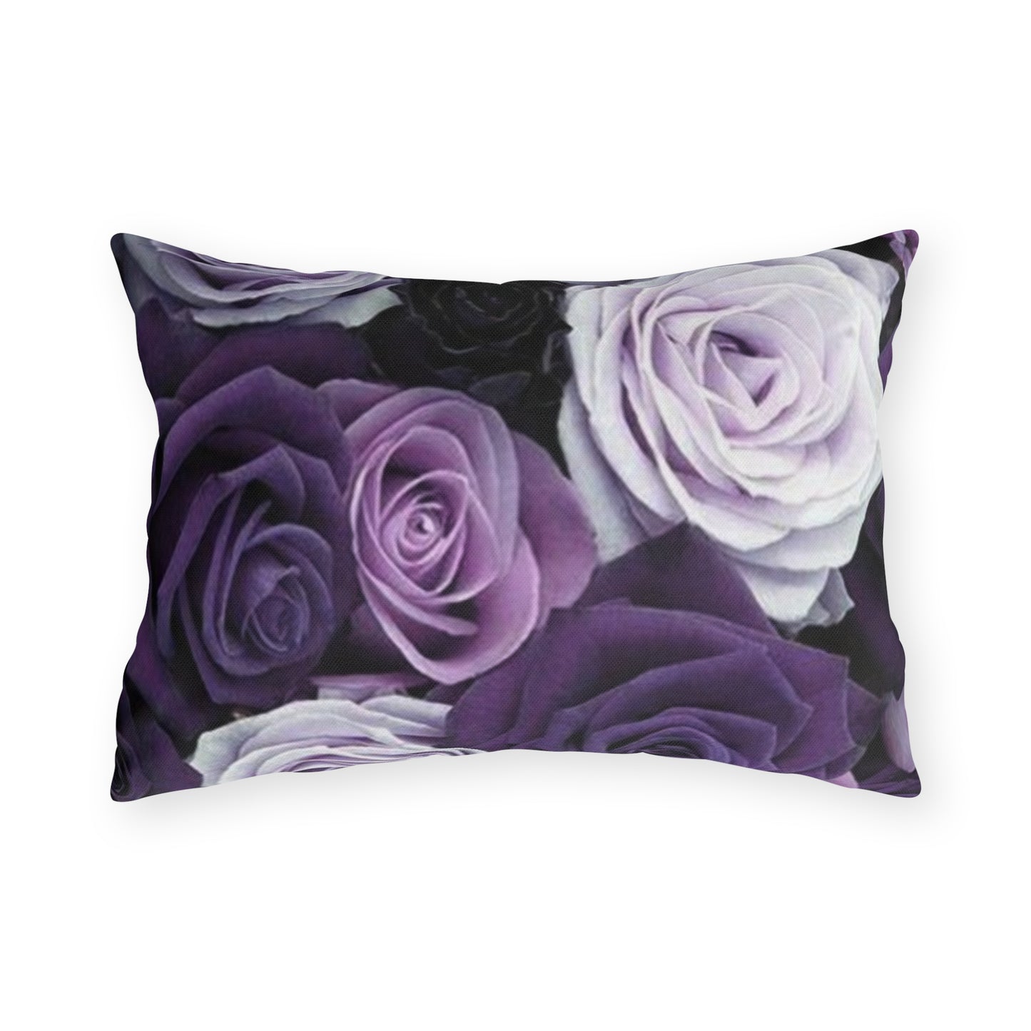 Purple Roses Floral Outdoor Pillow