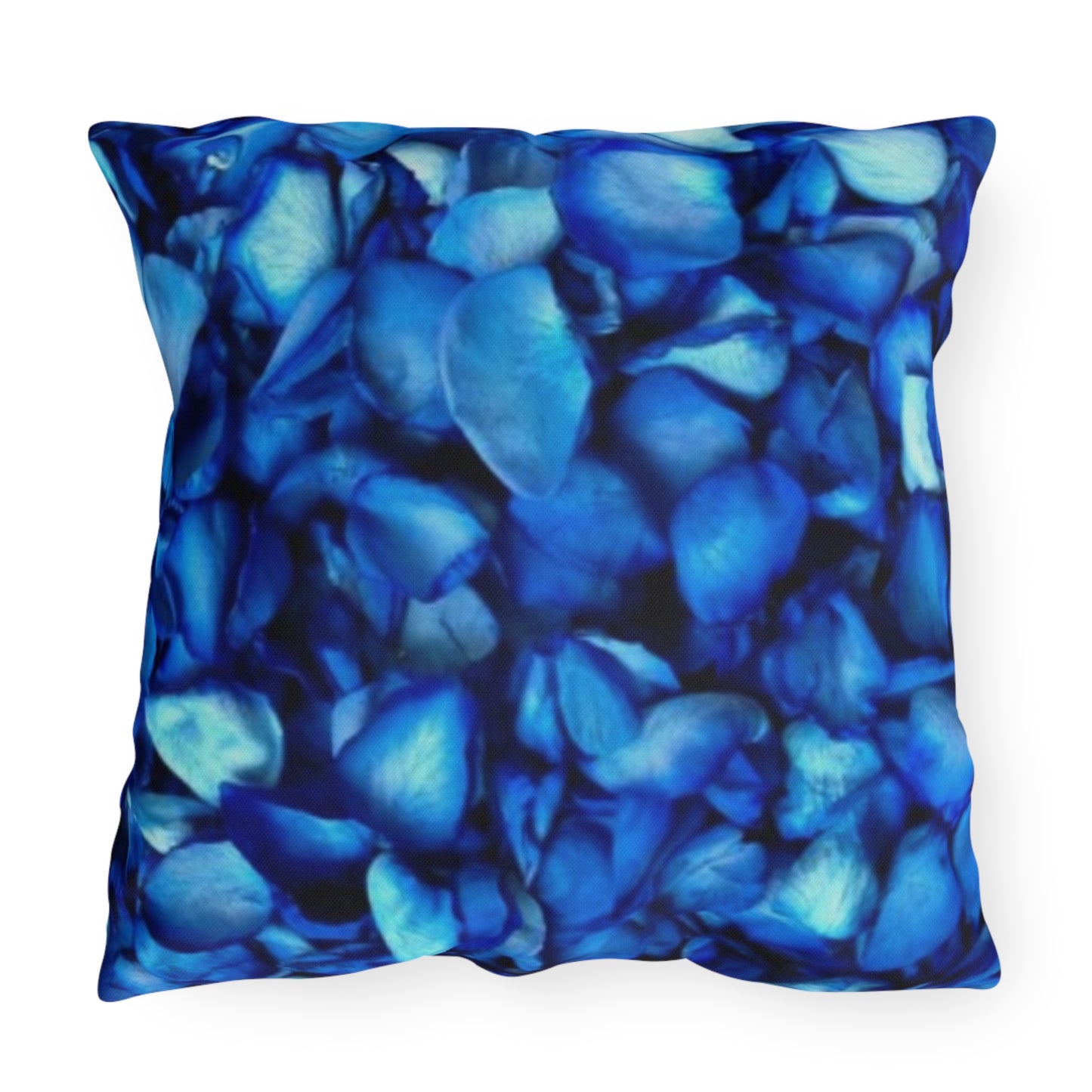 Blue Petals Floral Outdoor Pillow