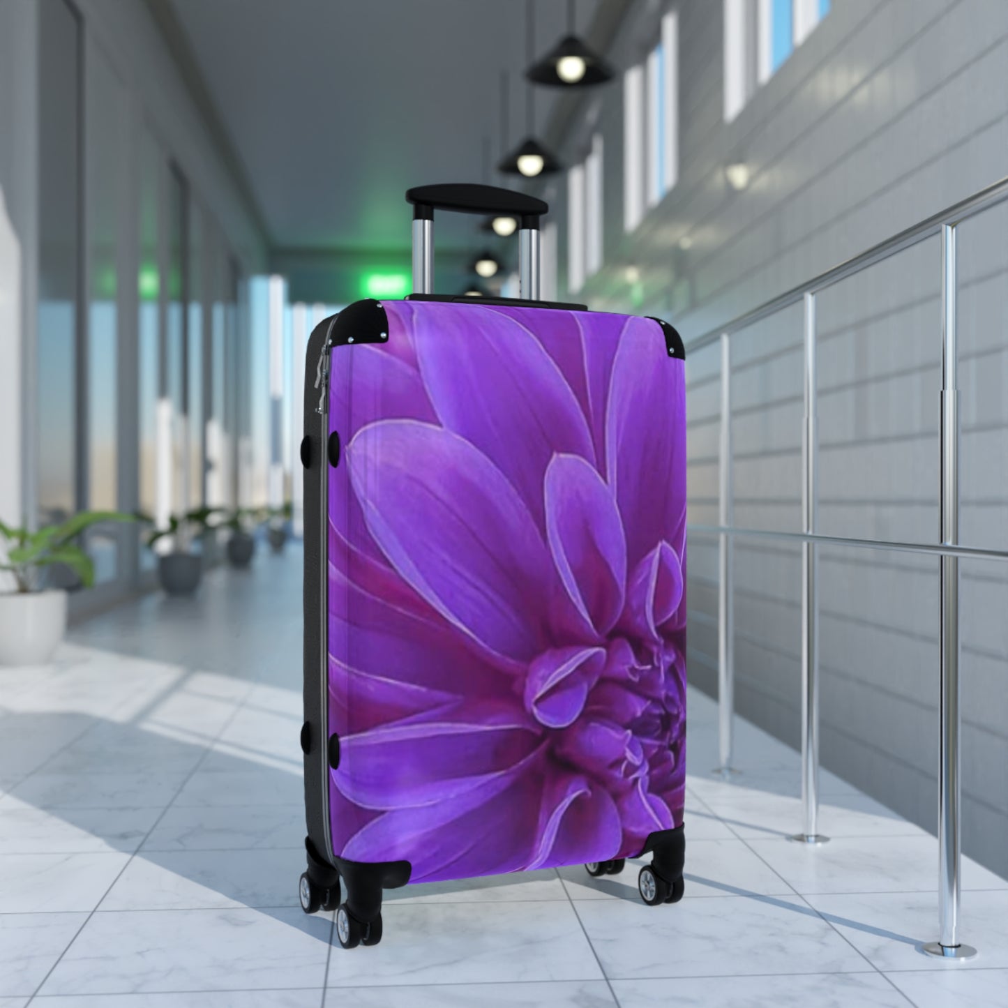 Purple Dahlia Suitcase