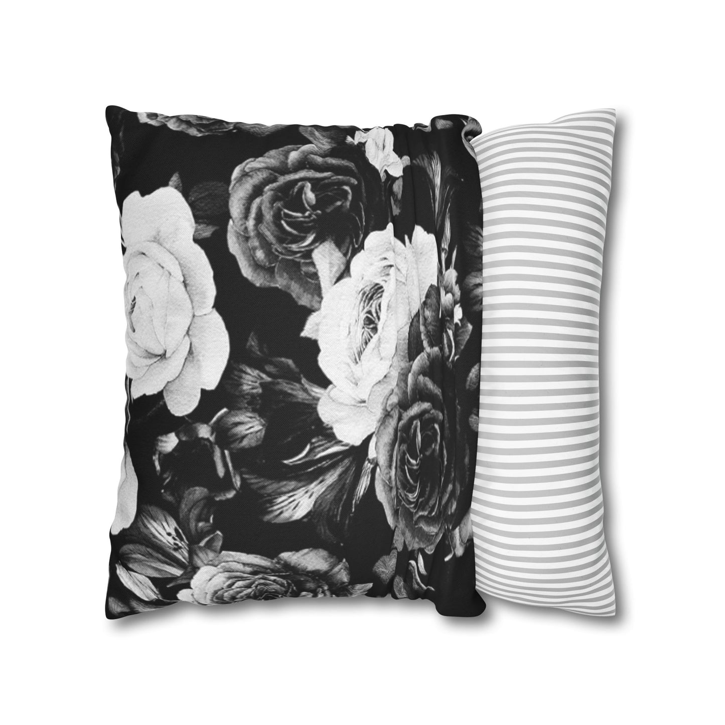 Black & White Floral Pillowcase