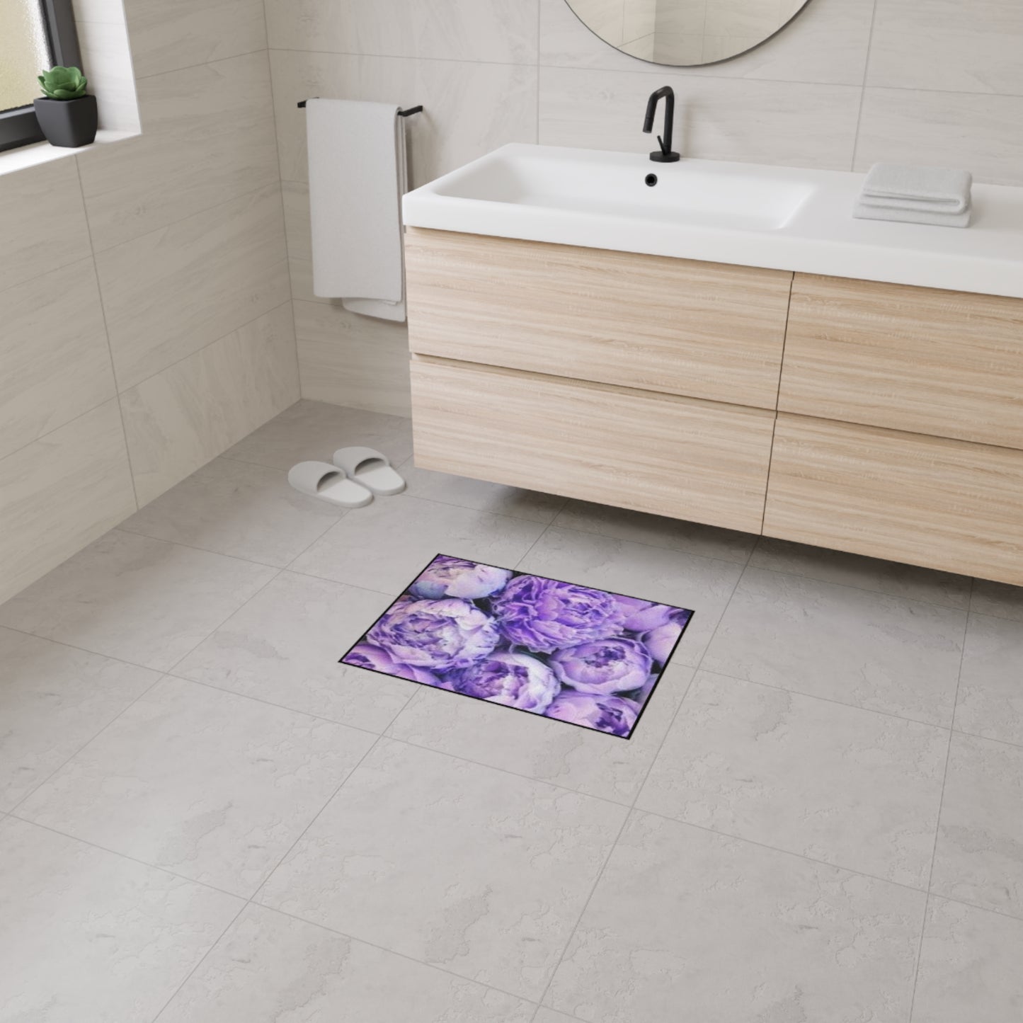 Purple Peony Heavy Duty Floor Mat