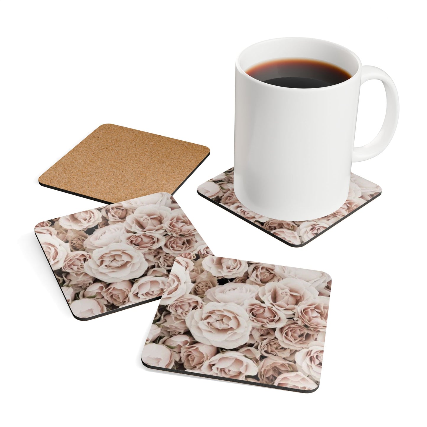Light Pink Roses Coaster Set