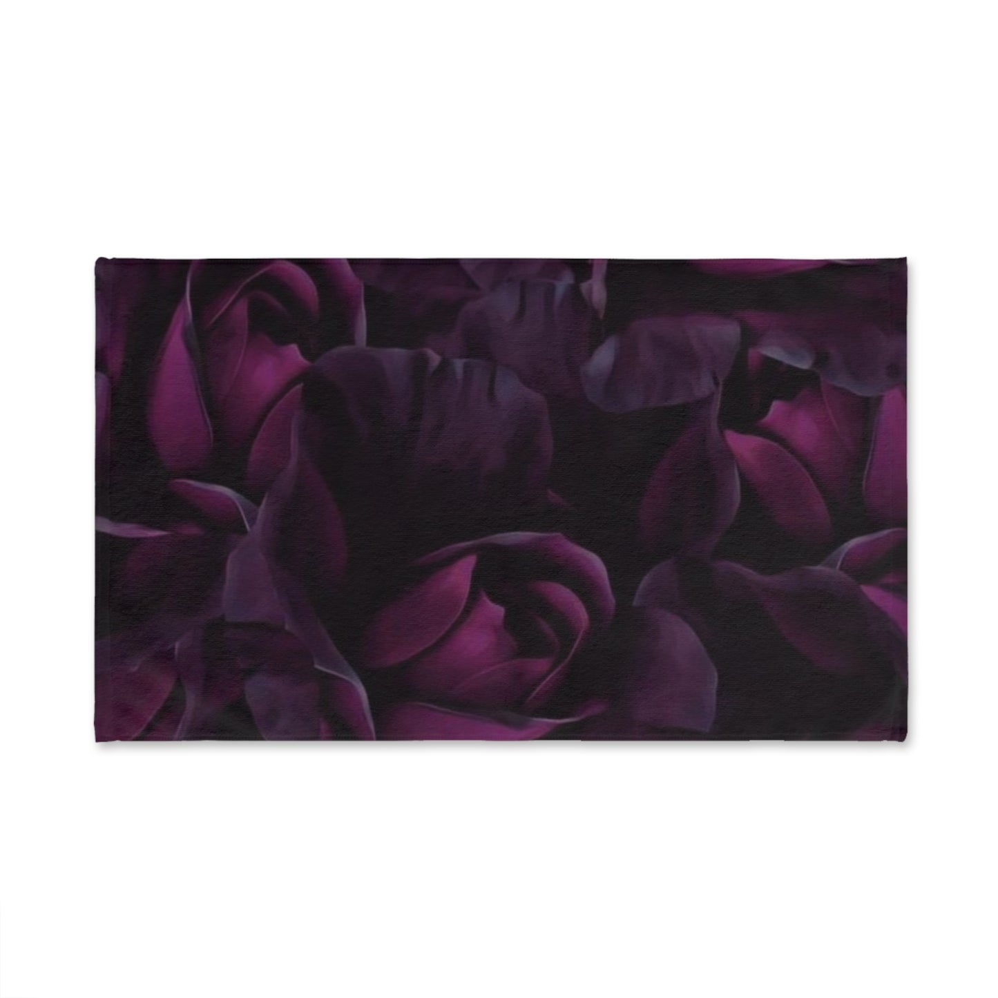 Dark Purple Floral Hand Towel