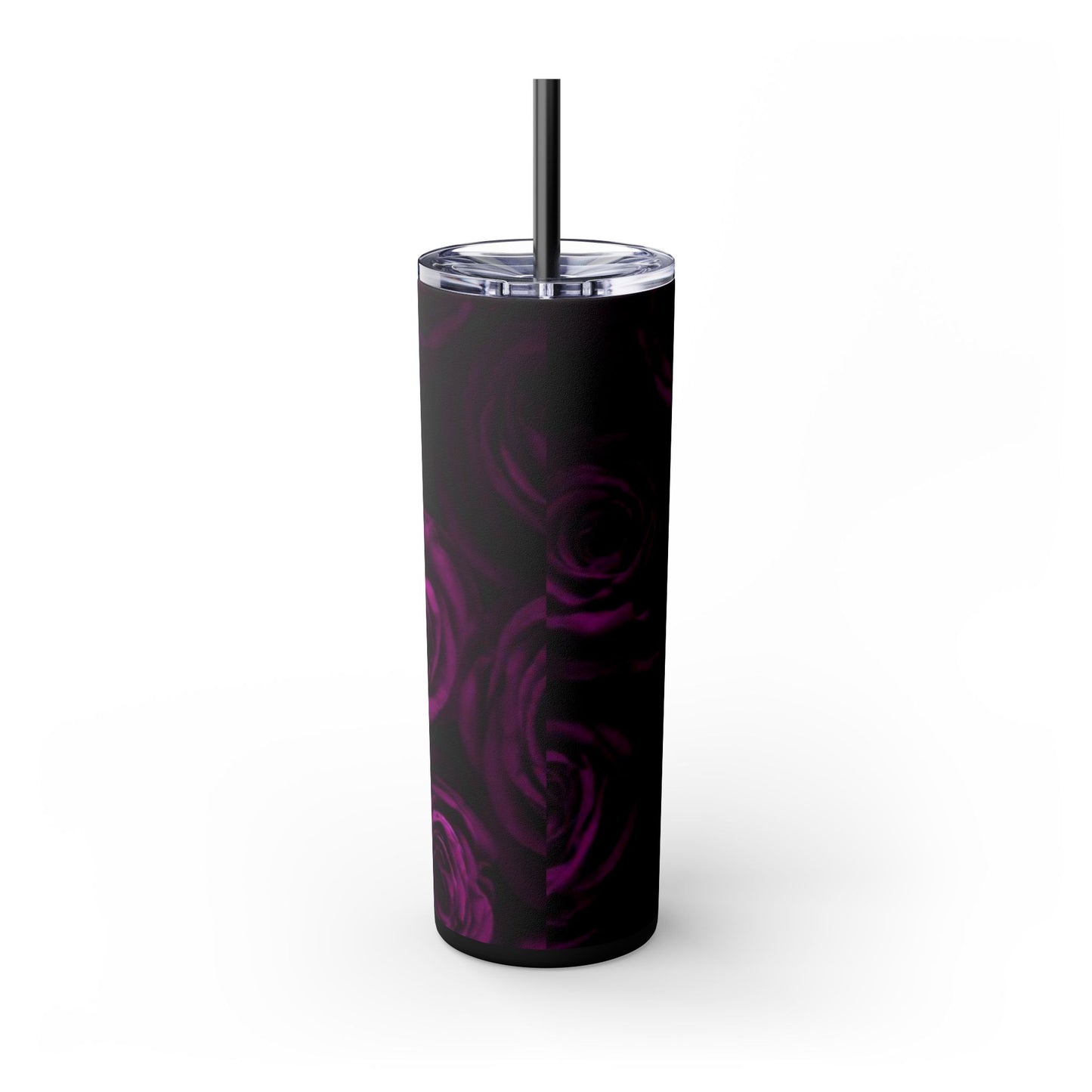 Dark Purple Roses Skinny Tumbler – Durable Stainless Steel 20 oz
